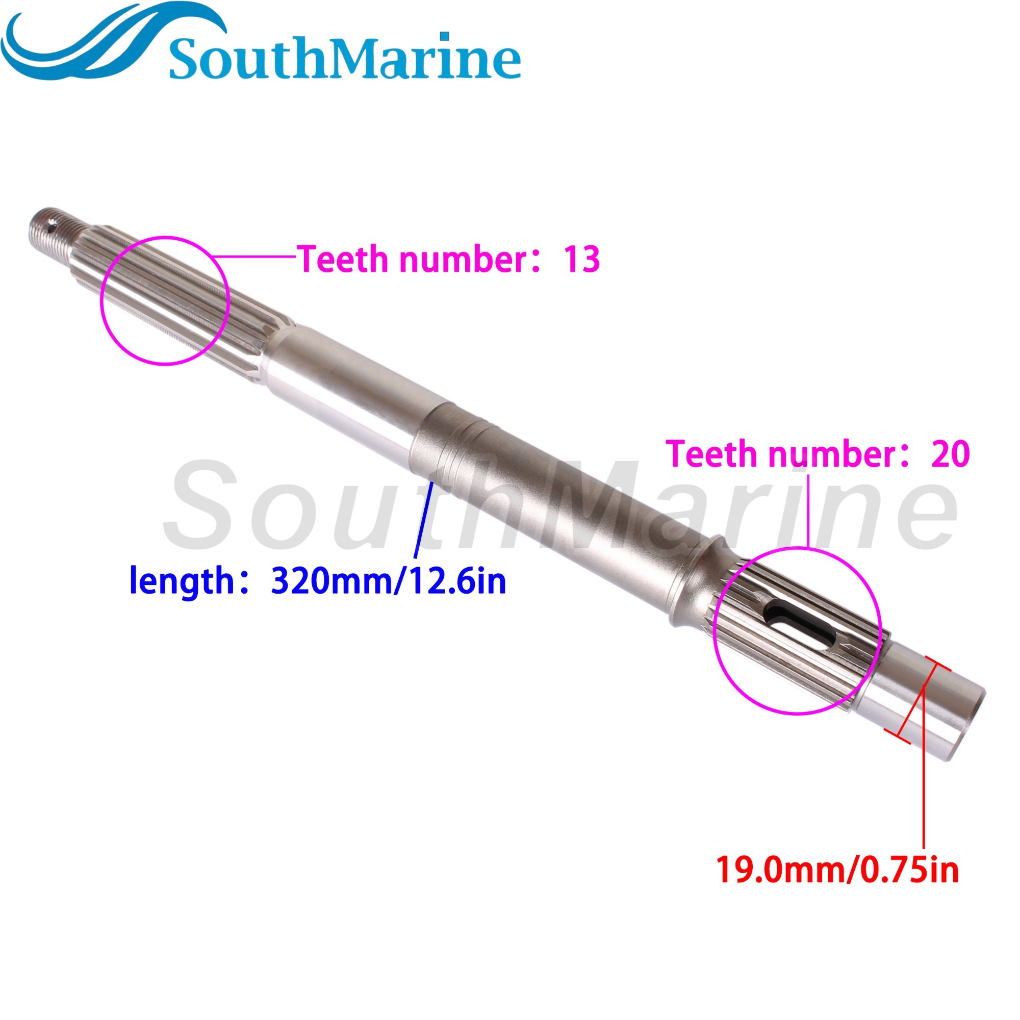 Boat Motor 66T-45611-00 Propeller Prop Shaft for Yamaha Outboard Engine F25-F40 40HP 40X 2/4-stroke