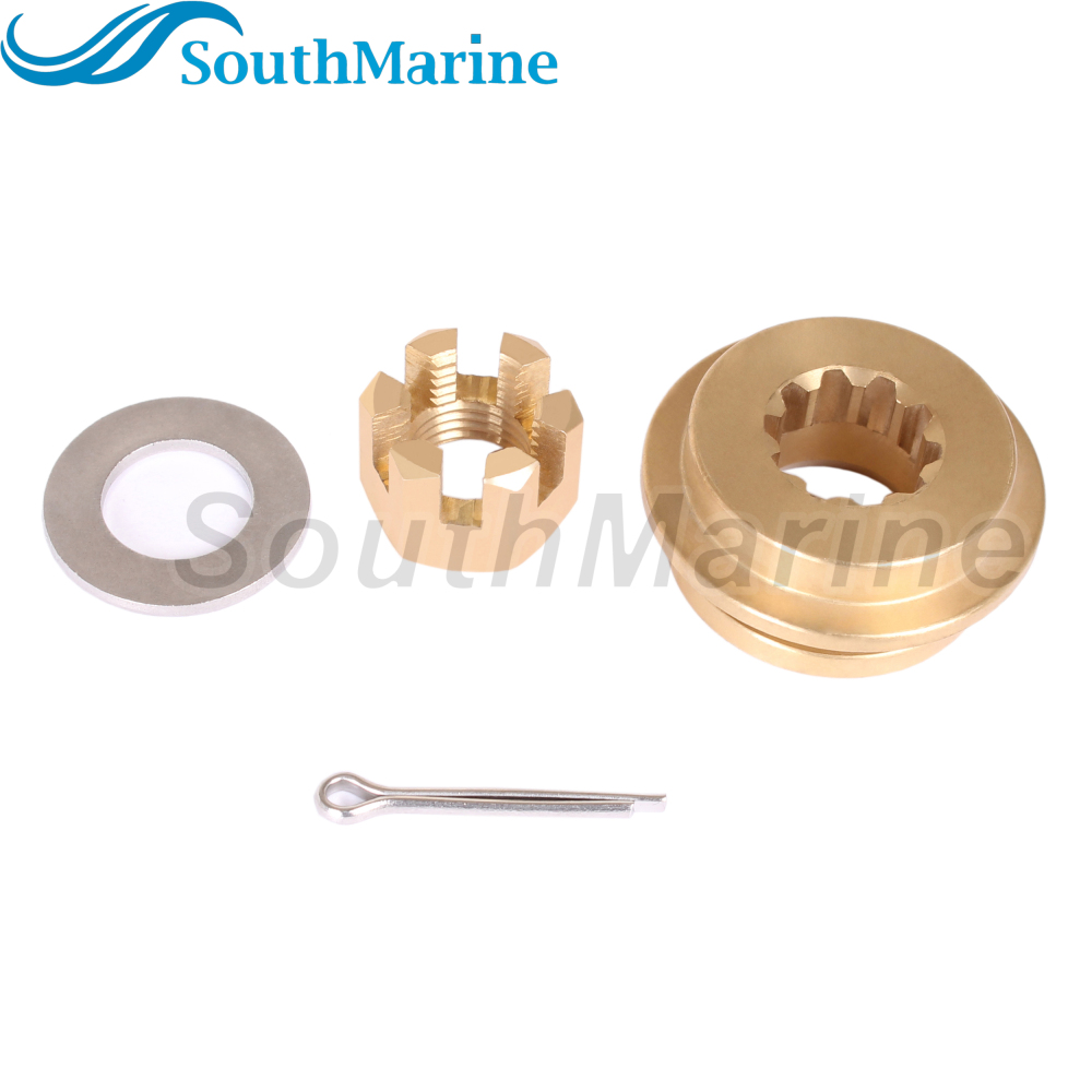 Boat Engine 90506-ZV7-020 010 000 Thrust Washer, 90301-ZV7-000 Castle Nut, 90508-ZV7-000 Spacer, 90758-ZV1-000 Split Pin for Honda 25HP 30HP Outboard Motor Propeller Hardware Kit