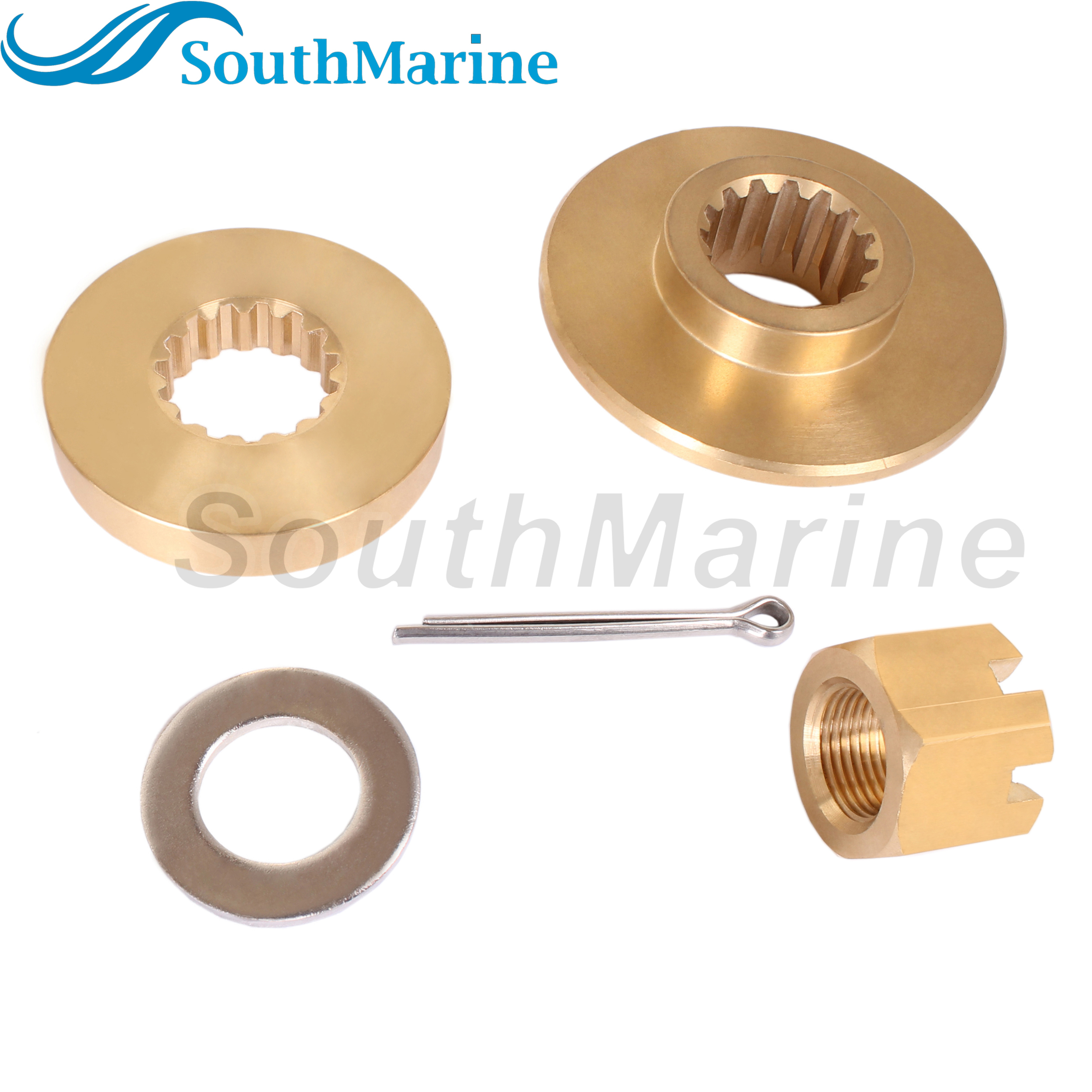 Outboard Motor 57632-87L01 Stopper Propeller Bush / Thrust Washer, 57633-90J02 Spacer, 09141-18005 Prop Nut for Suzuki 70HP-90HP