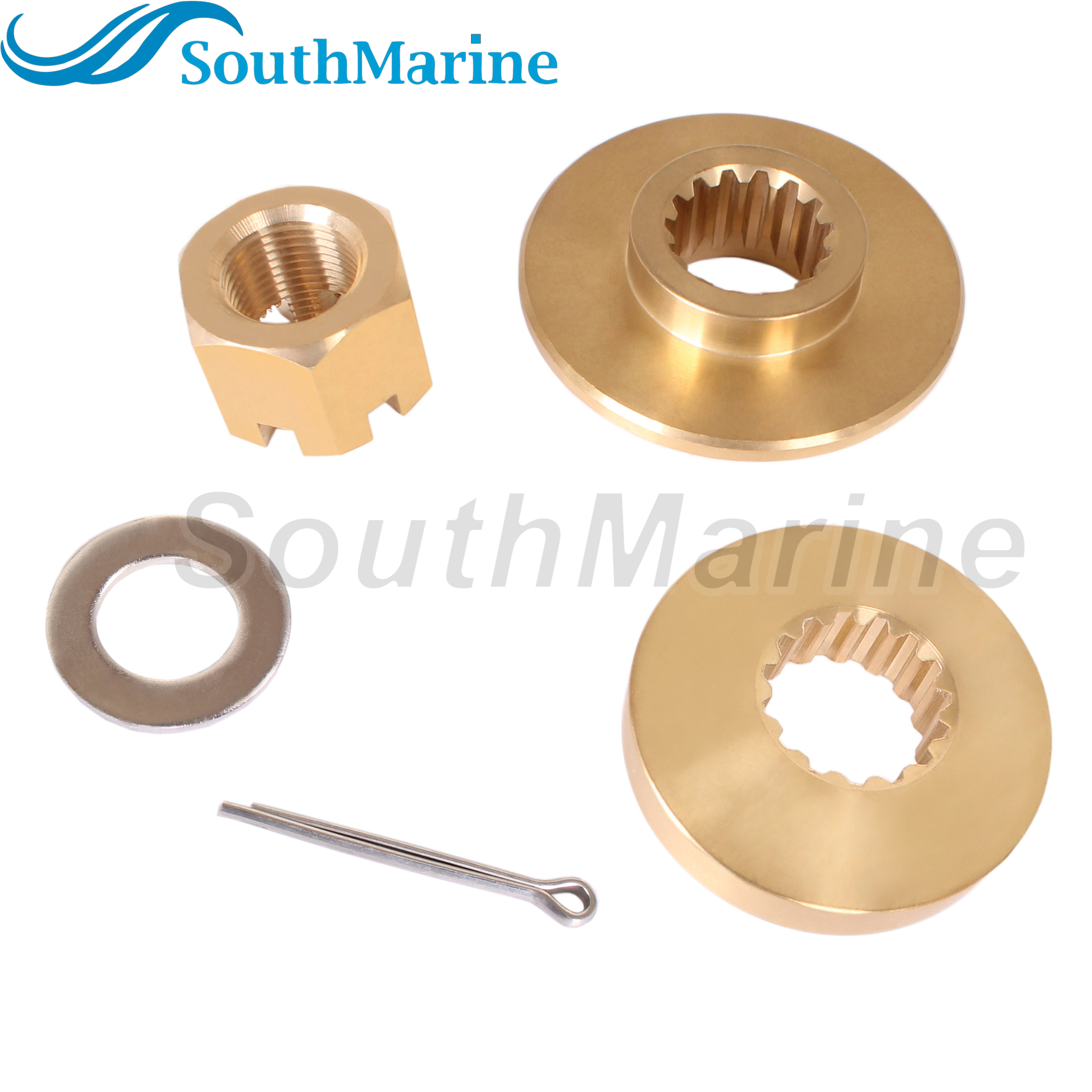 Outboard Motor 57632-87L01 Stopper Propeller Bush / Thrust Washer, 57633-90J02 Spacer, 09141-18005 Prop Nut for Suzuki 70HP-90HP