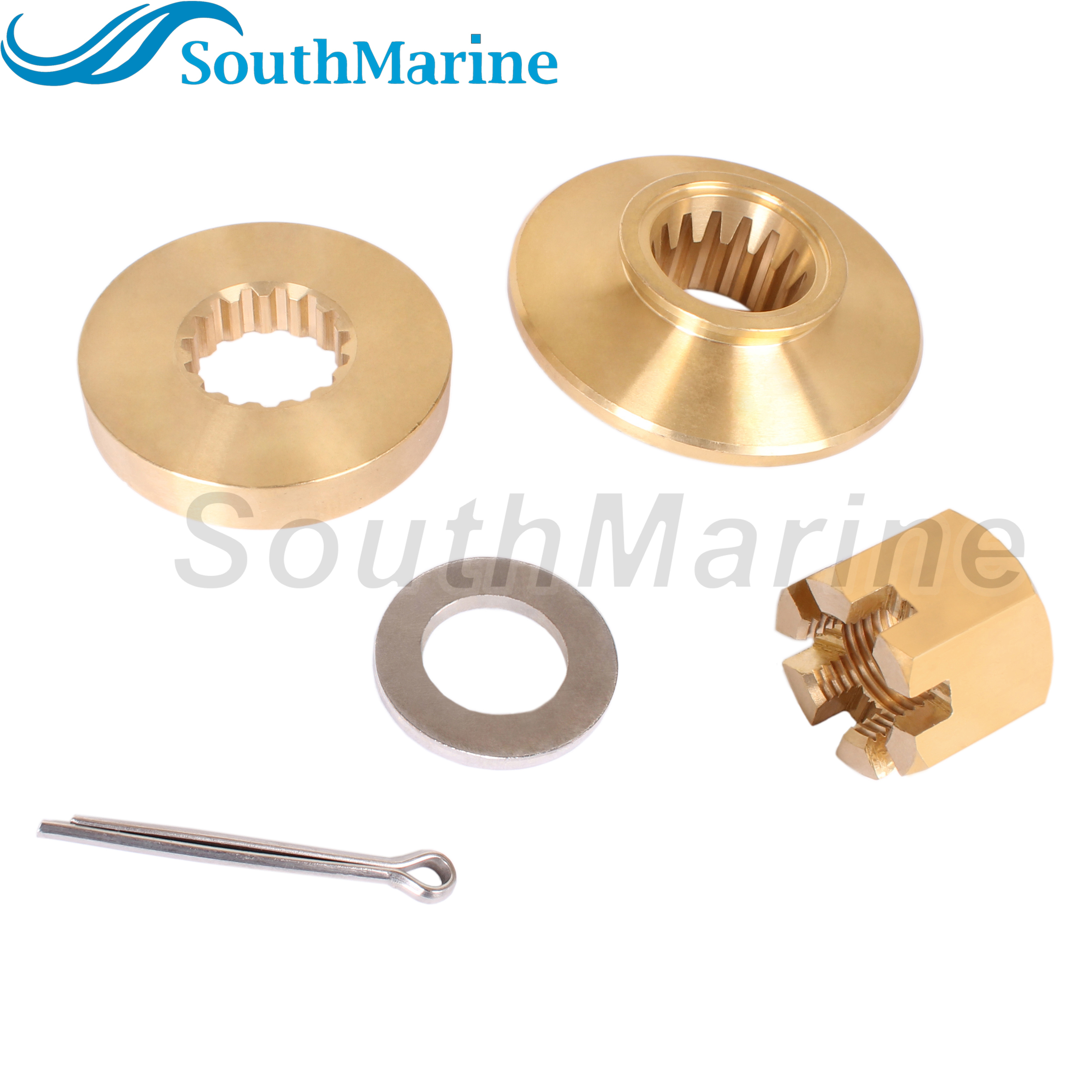 Outboard Motor 57632-87L01 Stopper Propeller Bush / Thrust Washer, 57633-90J02 Spacer, 09141-18005 Prop Nut for Suzuki 70HP-90HP