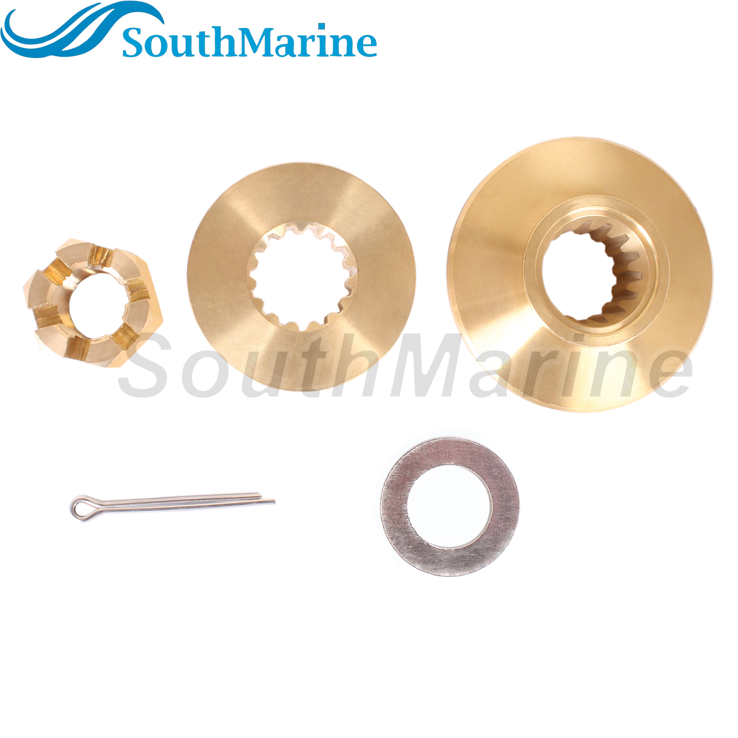 Outboard Motor 57632-87L01 Stopper Propeller Bush / Thrust Washer, 57633-90J02 Spacer, 09141-18005 Prop Nut for Suzuki 70HP-90HP