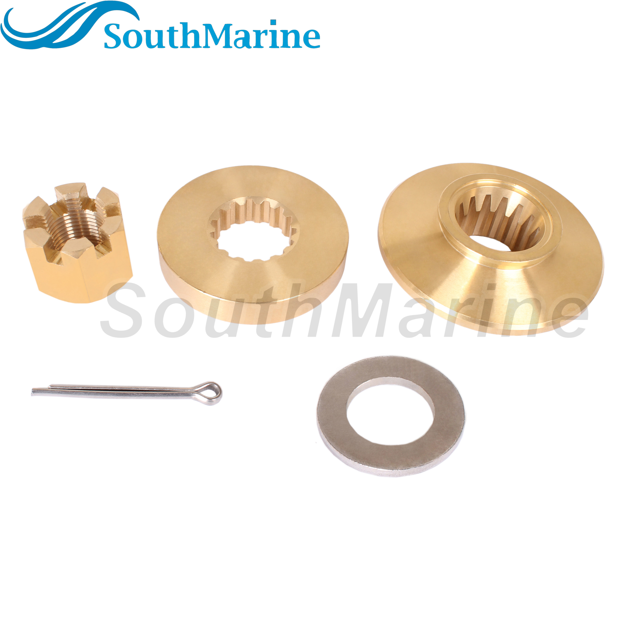 Outboard Motor 57632-87L01 Stopper Propeller Bush / Thrust Washer, 57633-90J02 Spacer, 09141-18005 Prop Nut for Suzuki 70HP-90HP