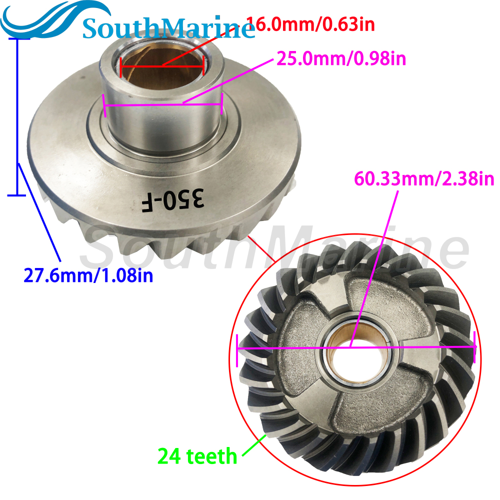 Boat Engine 350-64020-0 Pinion & 350-64010-0 Forward & 350-64030-0 Reverse Bevel Gear Set for Tohatsu Nissan 9.9HP 15HP 18HP