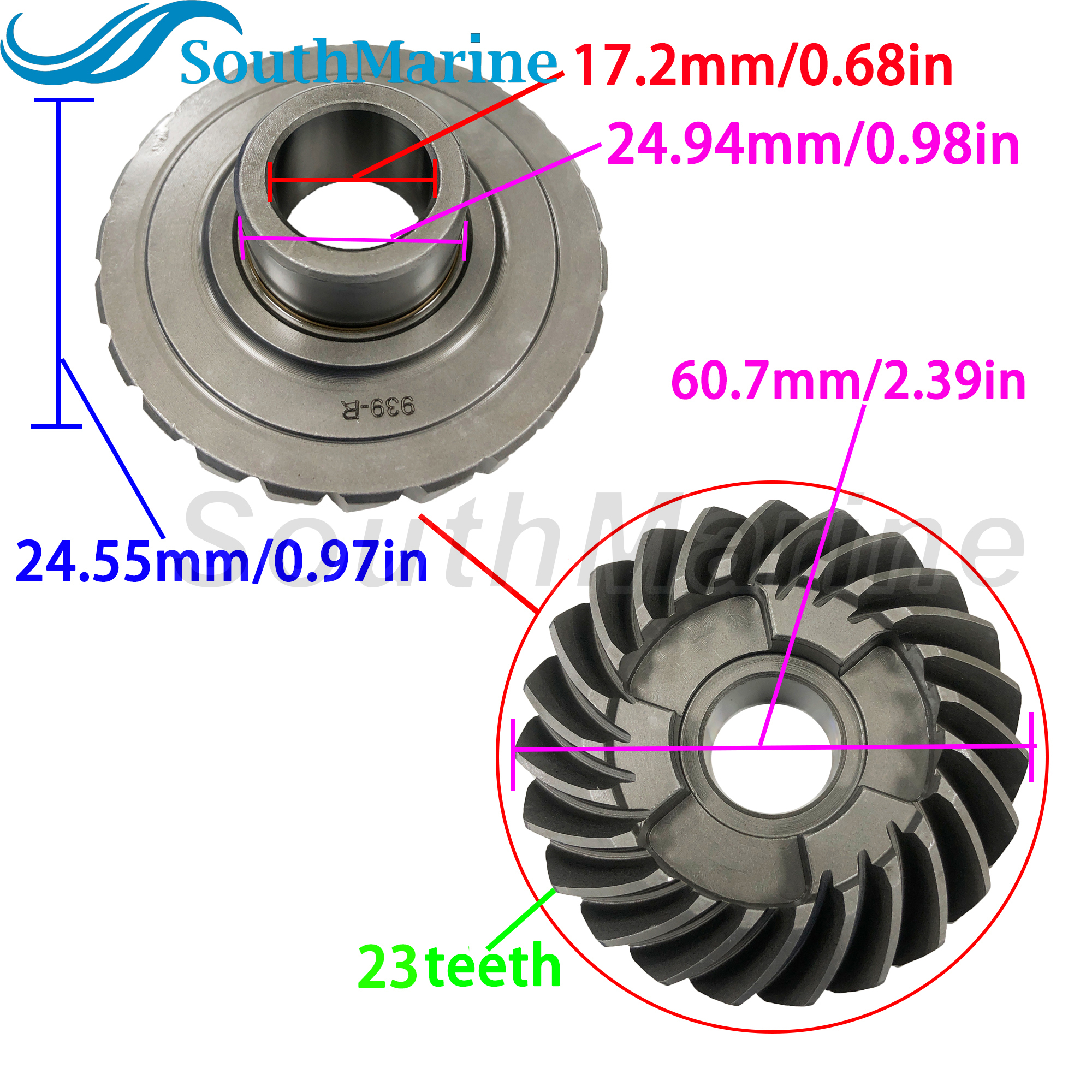 Boat Engine 57311-93901 Pinion & 57510-93902 Forward & 57521-93902 Reverse Gear Set for Suzuki 9.9HP 15HP DT9.9 DT15 DF9.9 DF15