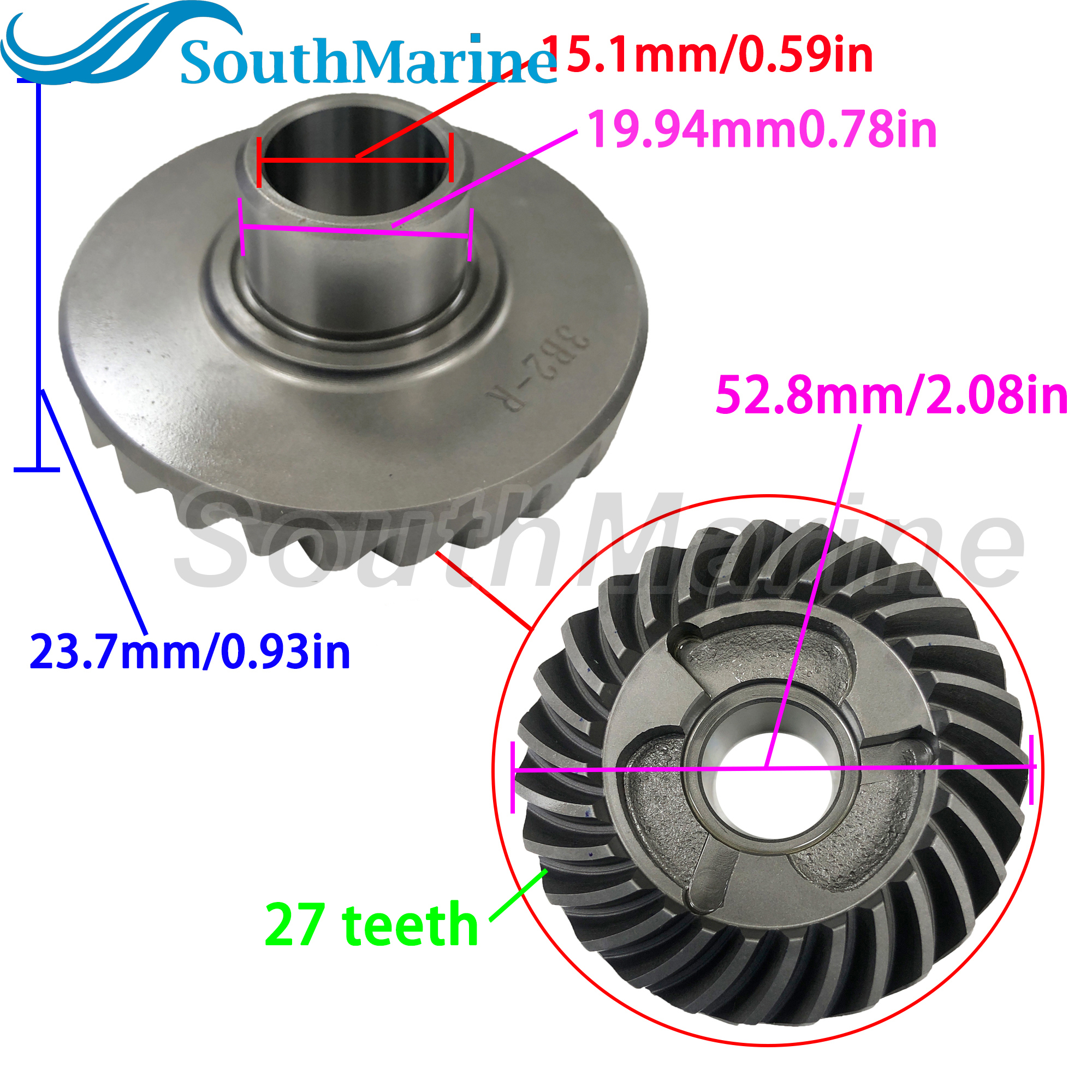 Boat Engine 3B2-64020-0 Pinion & 3B2-64010-0 Forward & 3B2-64030-0 Reverse Bevel Gear Set for Tohatsu Nissan 6HP 8HP 9.8HP