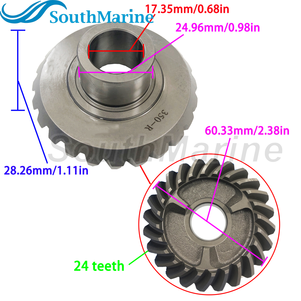 Boat Engine 350-64020-0 Pinion & 350-64010-0 Forward & 350-64030-0 Reverse Bevel Gear Set for Tohatsu Nissan 9.9HP 15HP 18HP