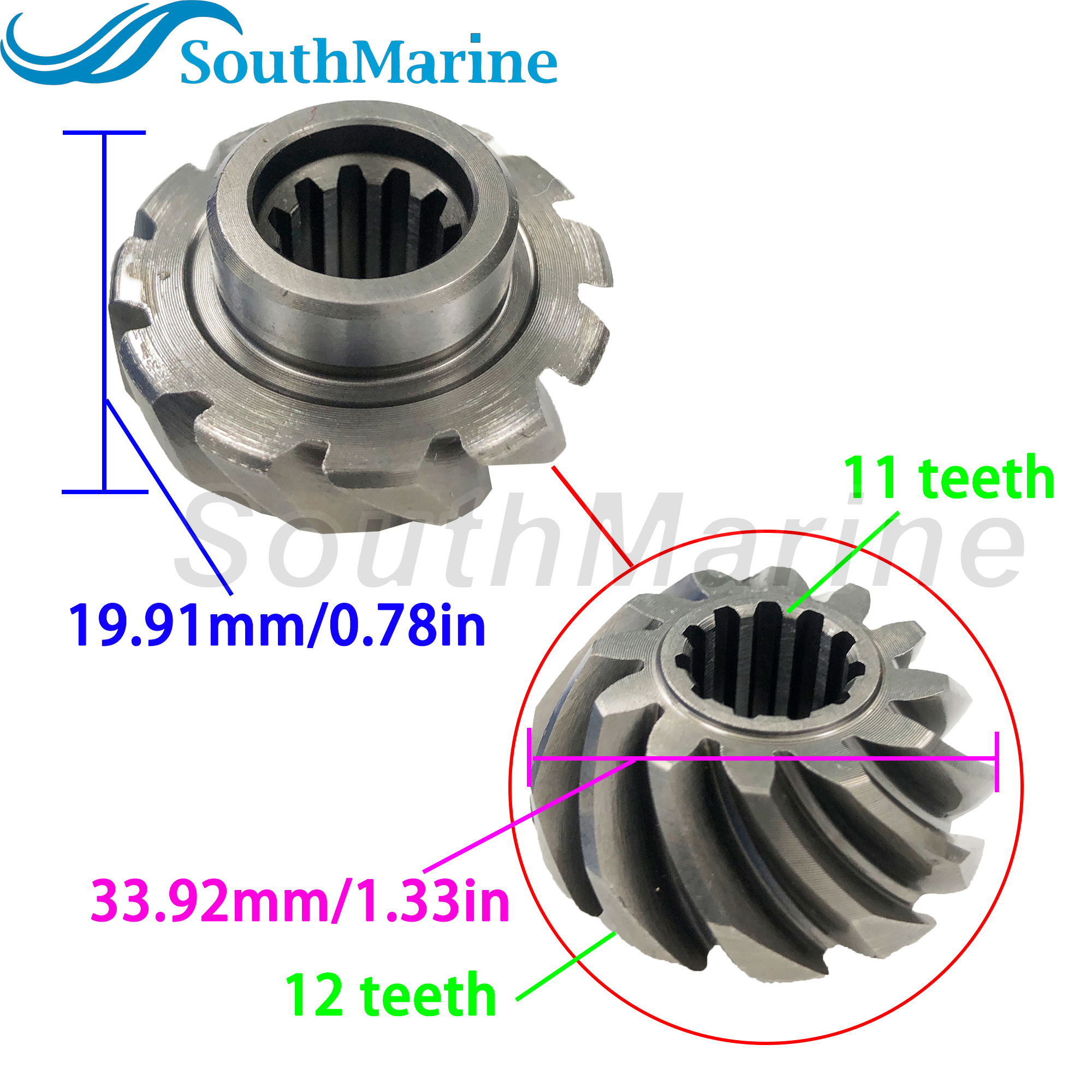 Boat Engine 57311-93901 Pinion & 57510-93902 Forward & 57521-93902 Reverse Gear Set for Suzuki 9.9HP 15HP DT9.9 DT15 DF9.9 DF15