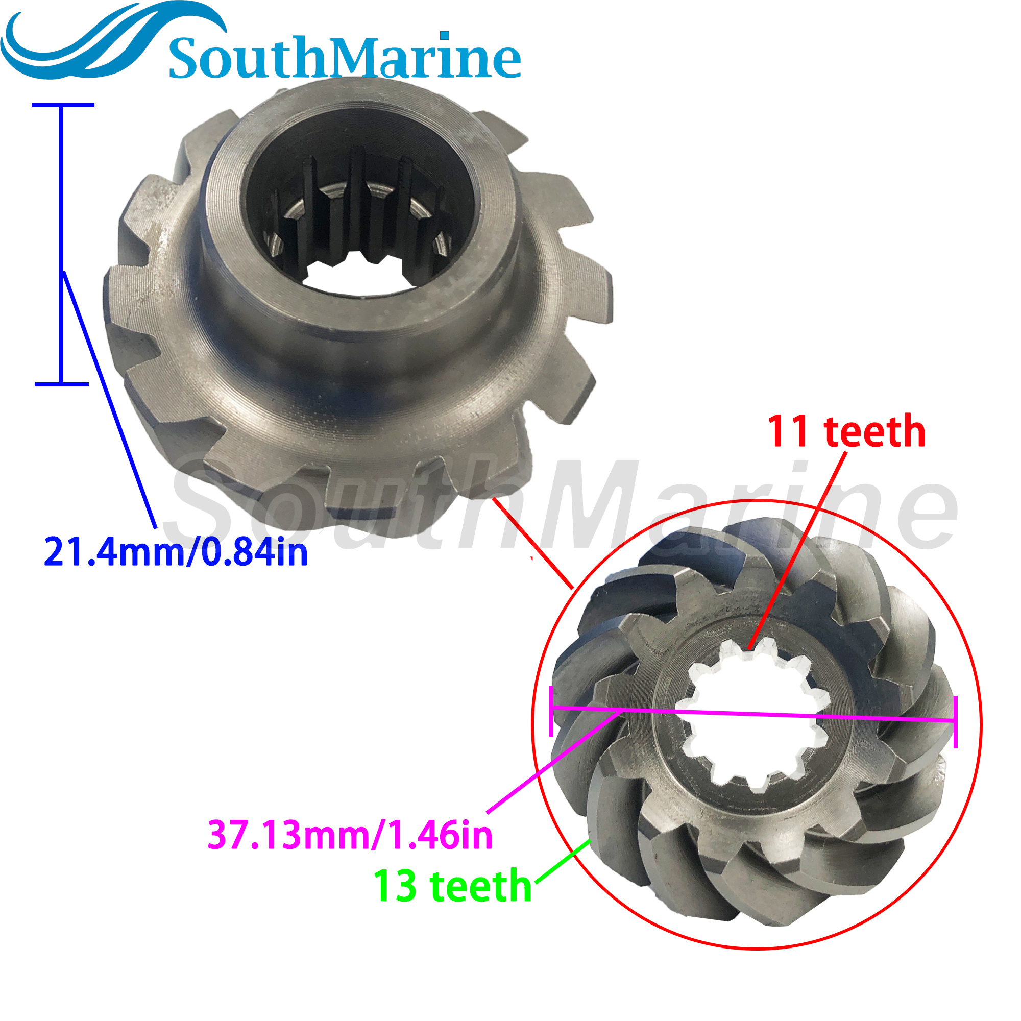 Boat Engine 350-64020-0 Pinion & 350-64010-0 Forward & 350-64030-0 Reverse Bevel Gear Set for Tohatsu Nissan 9.9HP 15HP 18HP