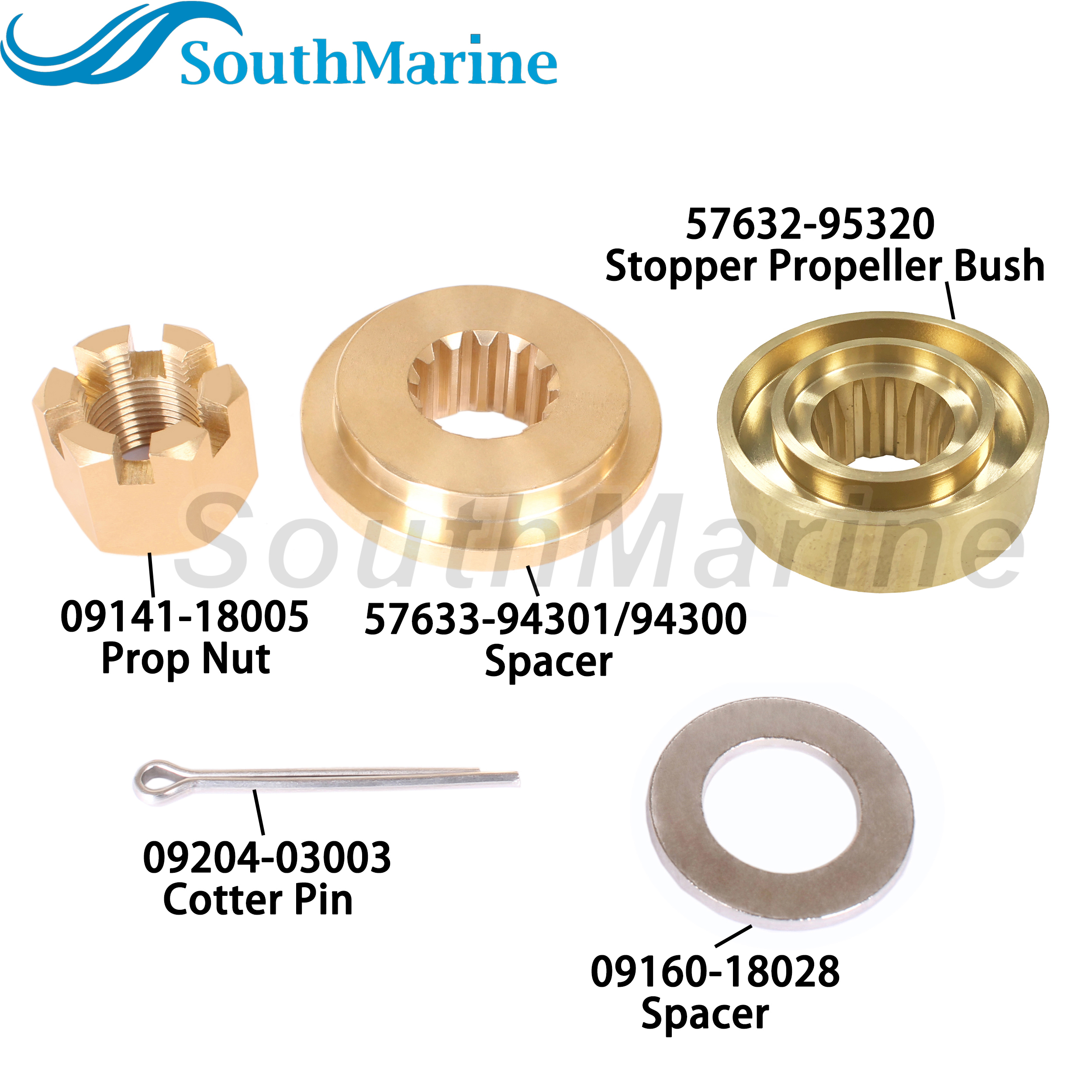 Outboard 57632-95320 Propeller Thrust Washer, 57633-94301/94300 Spacer for Suzuki 40HP 50HP 60HP, 5031551 for Evinrude Johnson