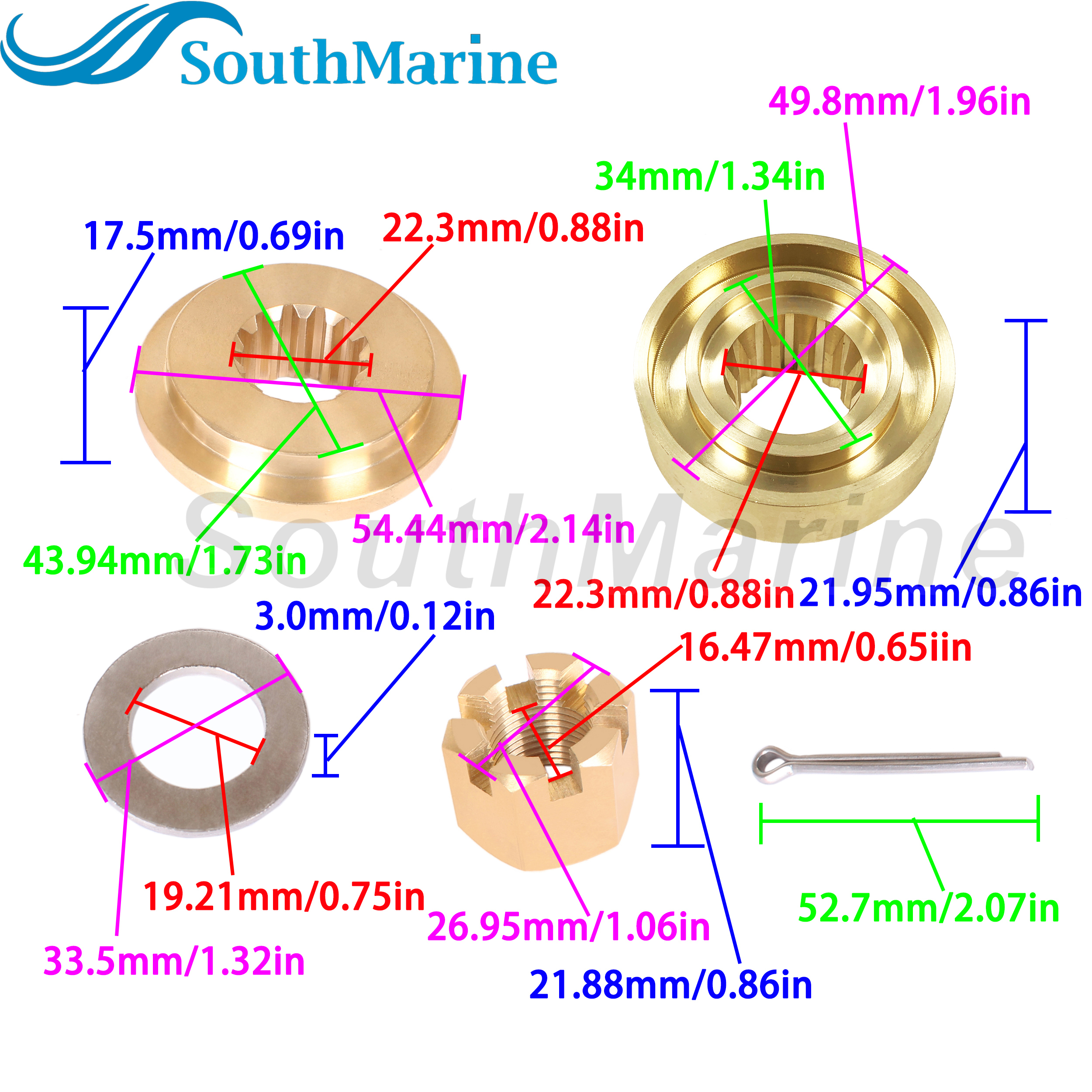 Outboard 57632-95320 Propeller Thrust Washer, 57633-94301/94300 Spacer for Suzuki 40HP 50HP 60HP, 5031551 for Evinrude Johnson