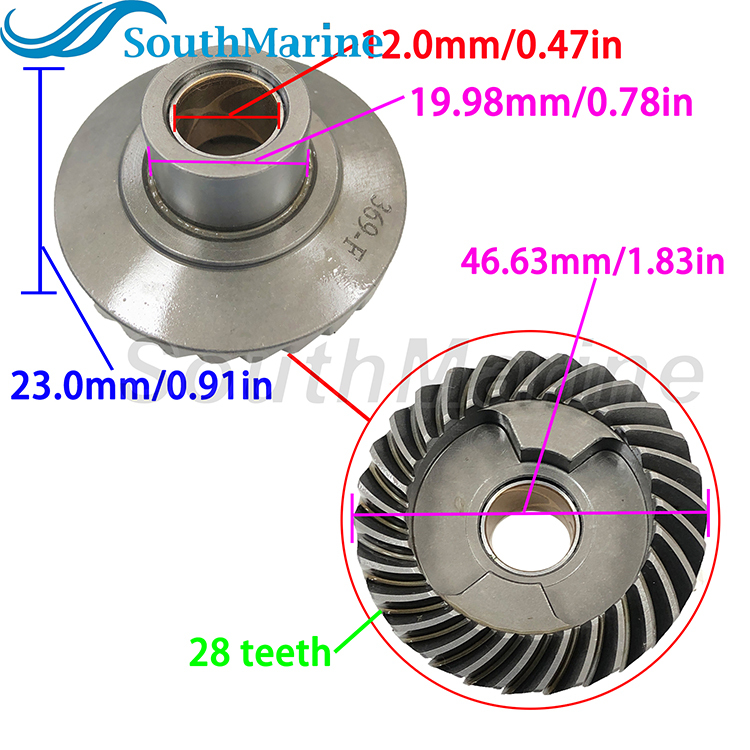 Boat Engine 369-64020-0 Pinion & 369-64010-0 Forward & 369-64030-0 Reverse Bevel Gear Set for Tohatsu Nissan 4HP 5HP 6HP