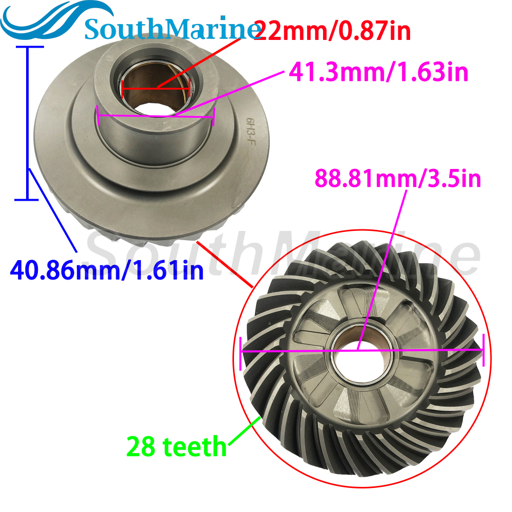 Outboard Engine 6H3 6K5-45551-00 Pinion & 6K5-45560-00 Forward & 6K5-45570-00 6K5-45571-00 Reverse Gear Set for Yamaha Parsun 50HP 60HP 70HP Boat Motor