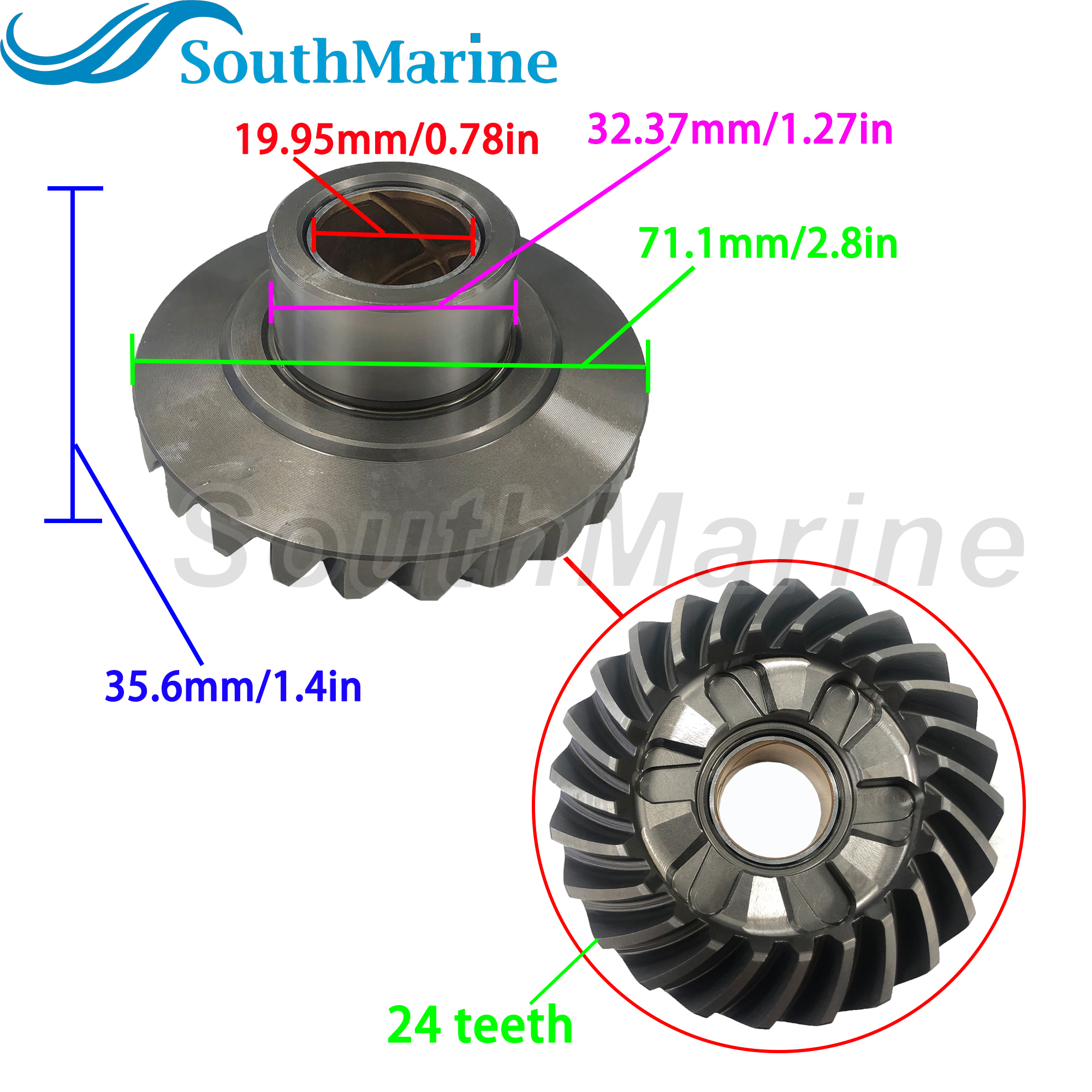 Boat Engine 6F5-45551-00 Pinion & 6F5-45560-00/01 Forward & 6F5-45571-00/01 Reverse Gear Set for Yamaha 40HP C40 E40