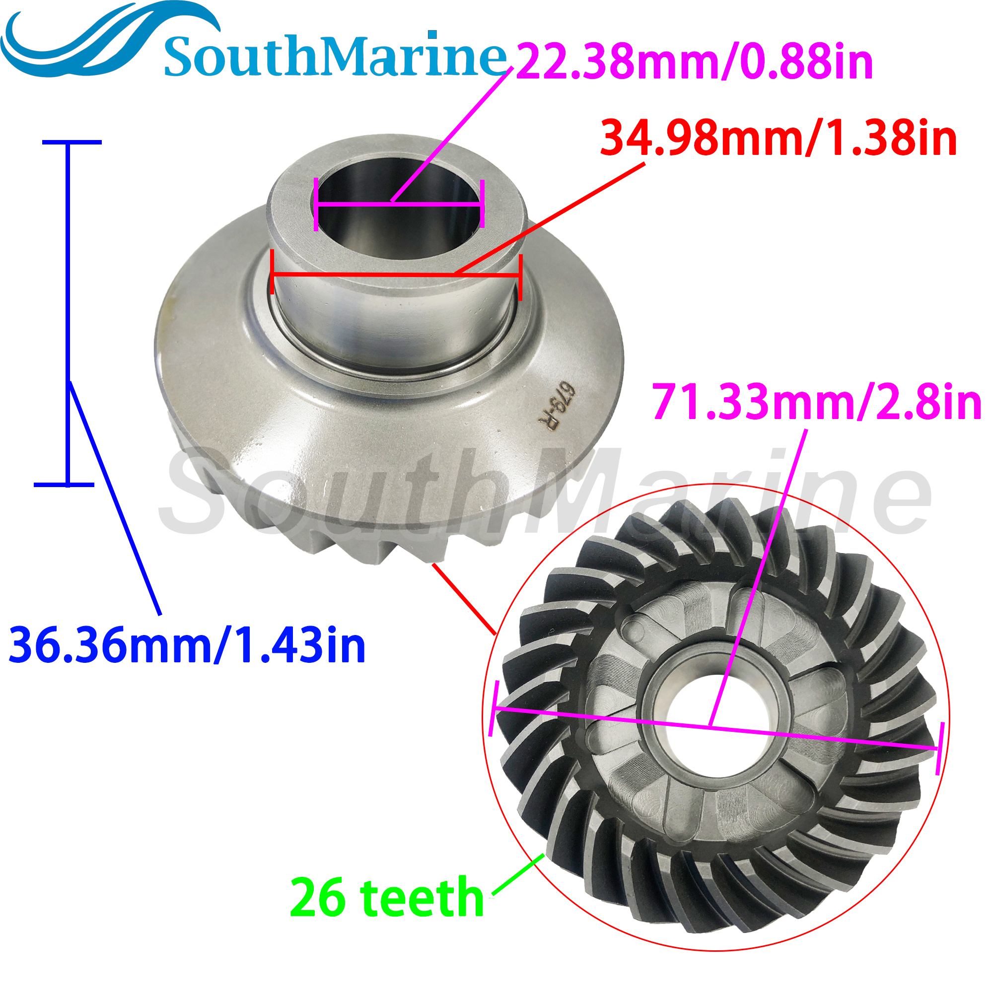 Boat Engine 679-45551-00 Pinion & 679-45560-01 Forward & 679-45571-00 Reverse Gear Set for Yamaha 40HP C40 CV40 K40