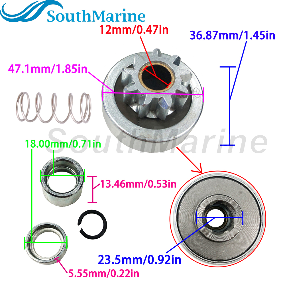 Boat Engine 66T-81857-00 Starter Gear for Yamaha Parsun Powertec Hidea 40HP 50HP Boat Starter Motor