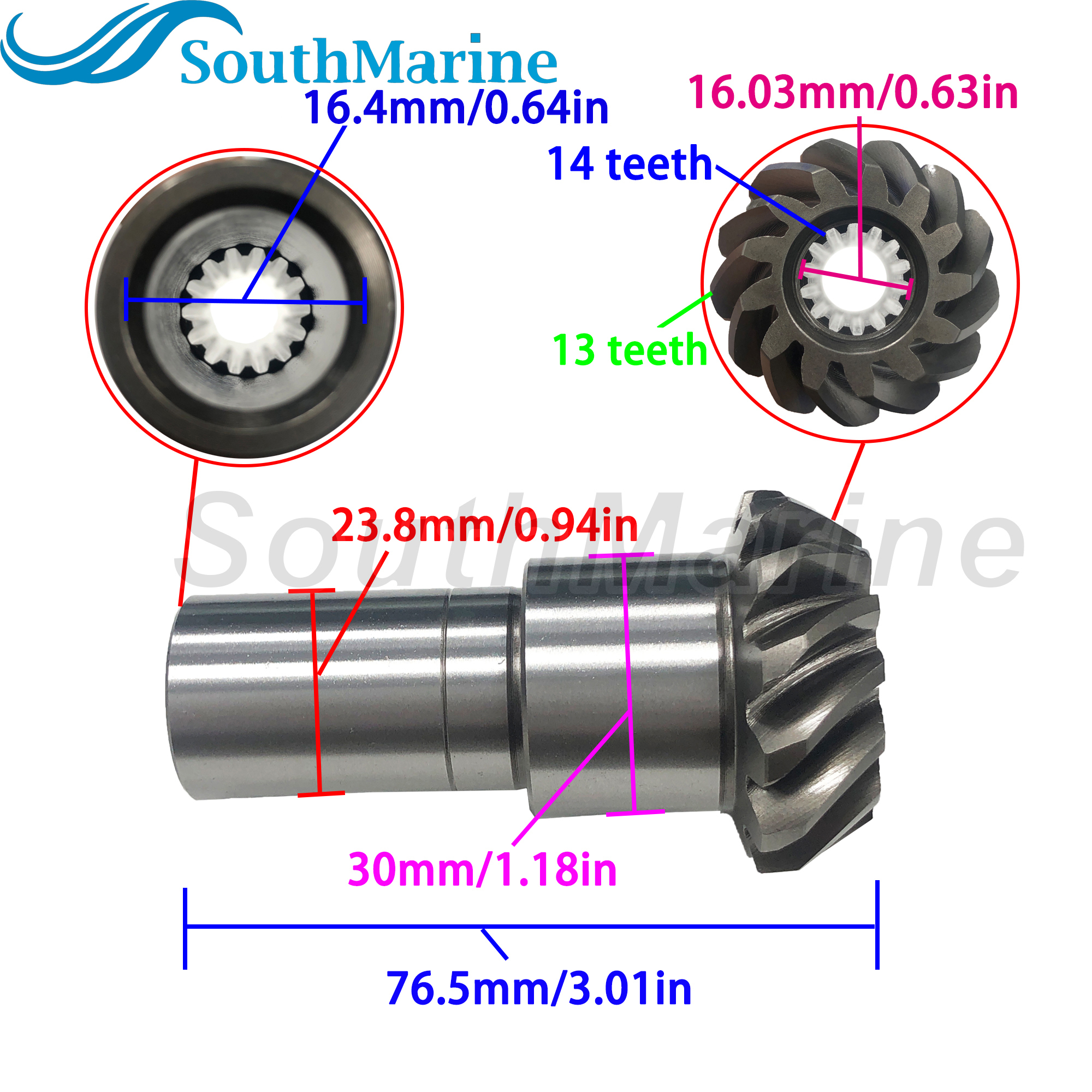 Boat Engine 6F5-45551-00 Pinion & 6F5-45560-00/01 Forward & 6F5-45571-00/01 Reverse Gear Set for Yamaha 40HP C40 E40