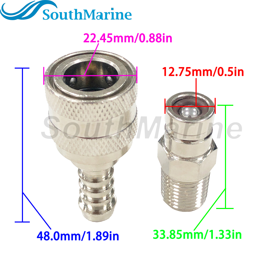 Boat Engine 65750-95500 95501 65740-99100 95500 Fuel Line Connector Fitting for Suzuki 4HP-140HP Tank End, Barb 13mm