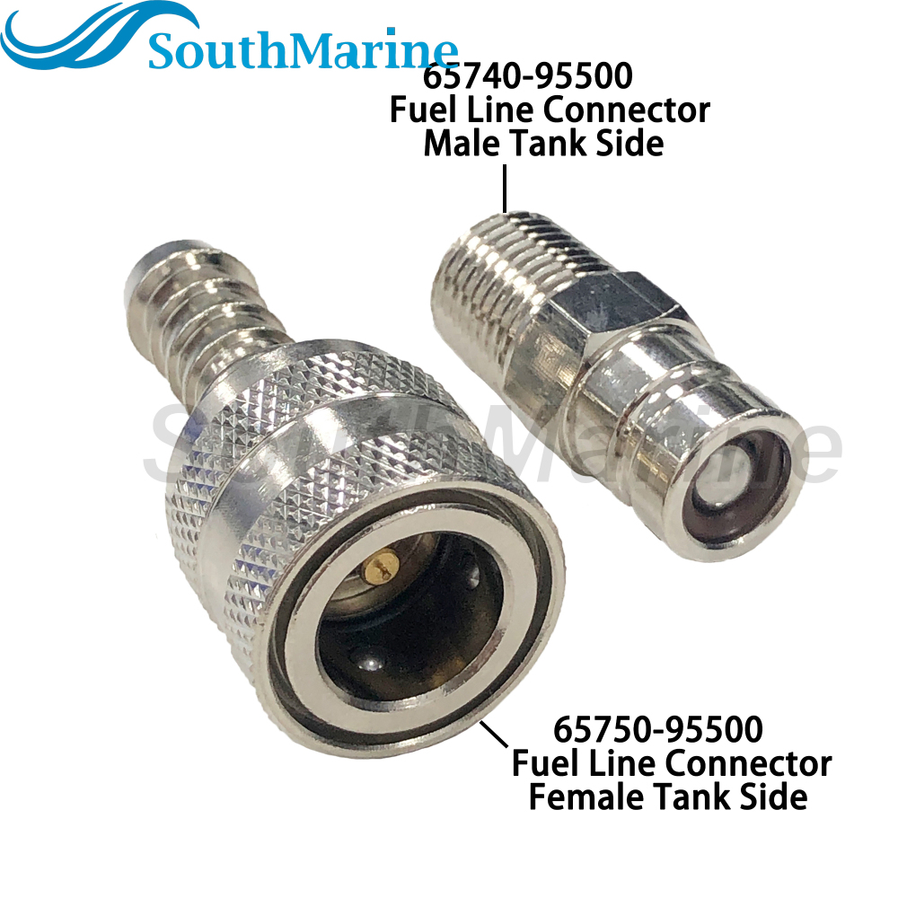 Boat Engine 65750-95500 95501 65740-99100 95500 Fuel Line Connector Fitting for Suzuki 4HP-140HP Tank End, Barb 13mm