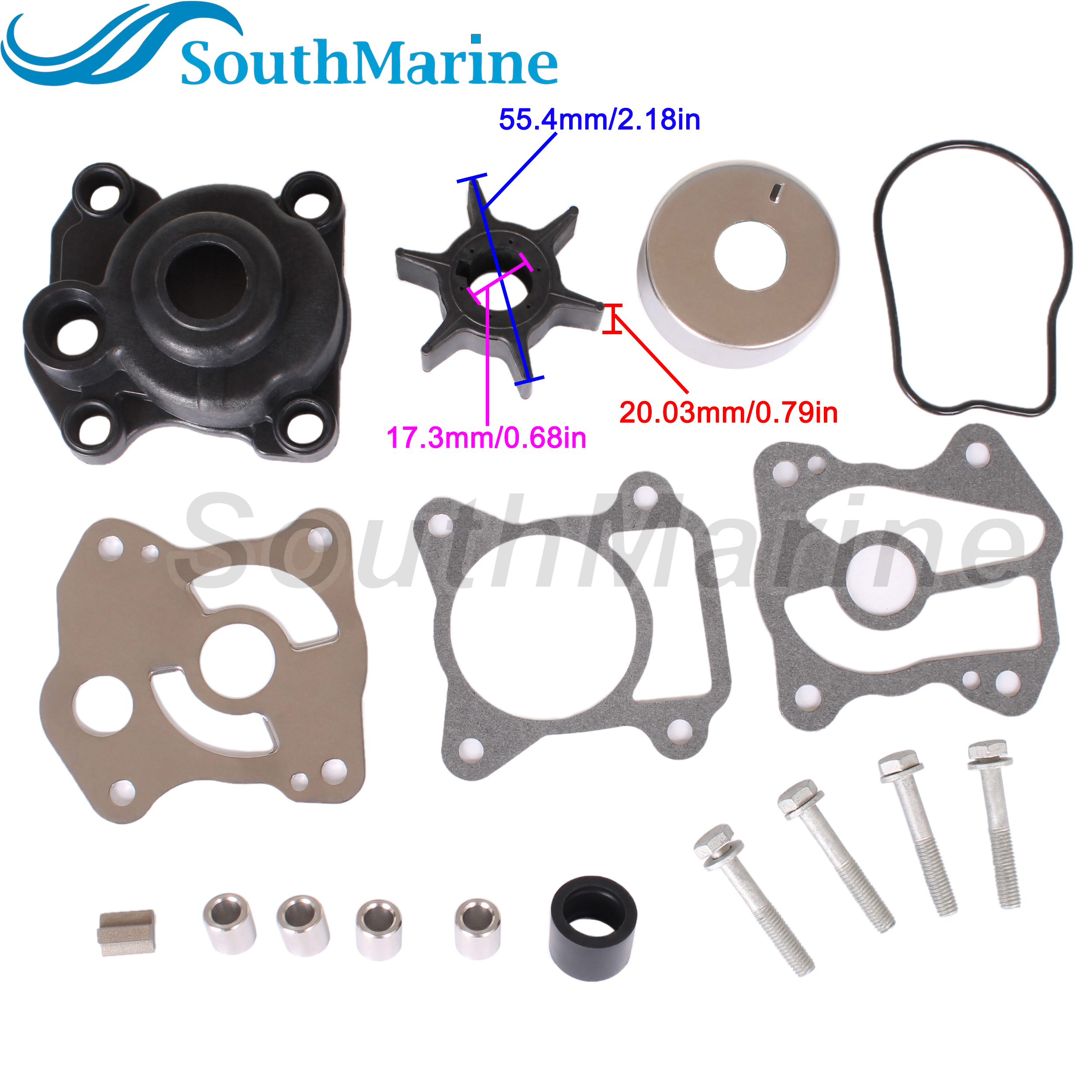 Boat Engine 06193-ZV5-020 Water Pump Impeller Rebuild Kit with Housing for Honda 35HP 40HP 45HP 50HP BF35~BF50