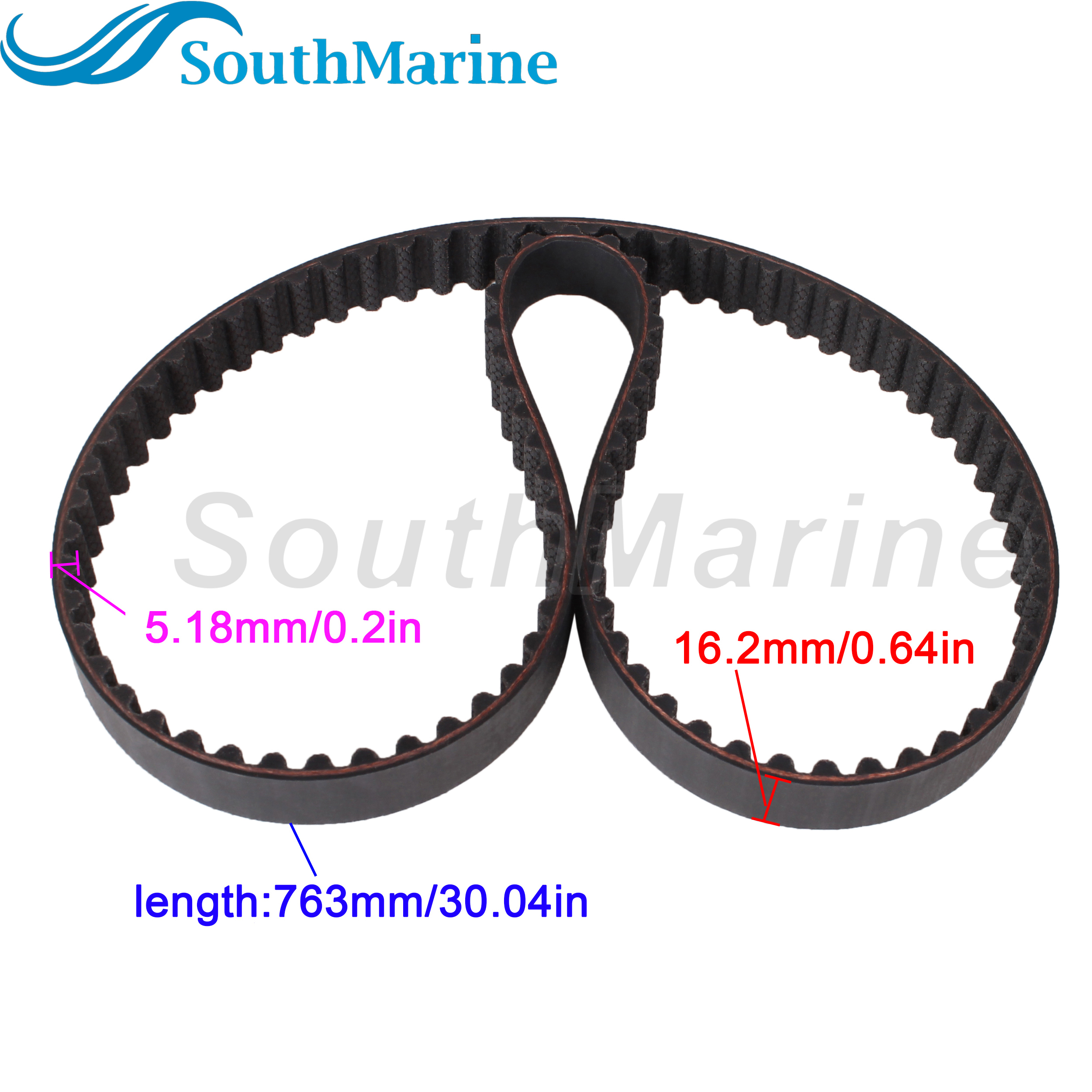 Boat Engine 6C5-46241-00 18-15130 Timing Belt for Yamaha 4-Stroke 25HP 30HP 40HP 50HP 60HP 70HP F25 F30 F40 F50 F60 F70