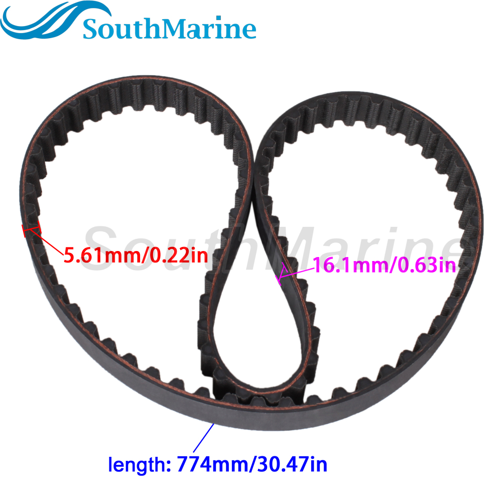 Boat Engine 65W-46241-00 18-15135 Timing Belt for Yamaha 4-Stroke 25HP 30HP 40HP / 57-8M0151040 831294 8M0065179 for Mercury