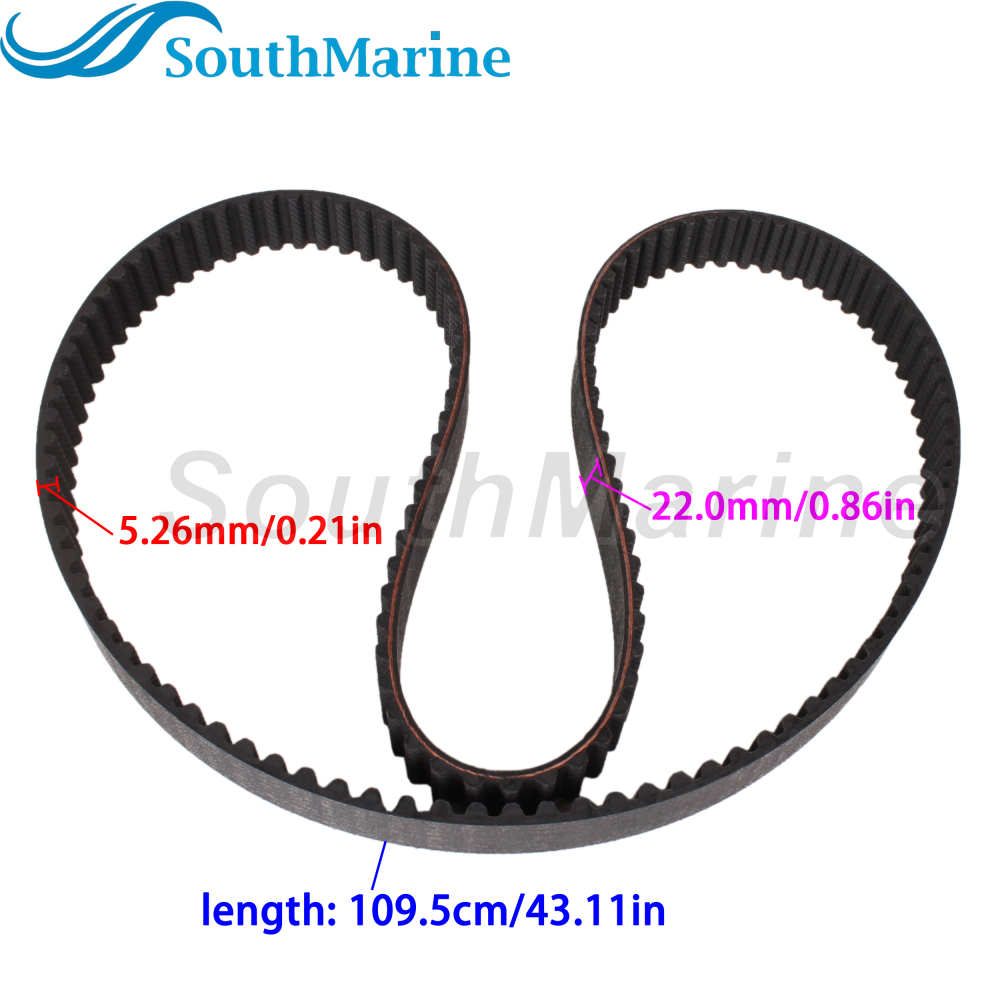 Boat Engine 67F-46241-00 18-15131 Timing Belt for Yamaha 4-Stroke 75HP 80HP 90HP 100HP 115HP / 57-804145 for Mercury Mariner