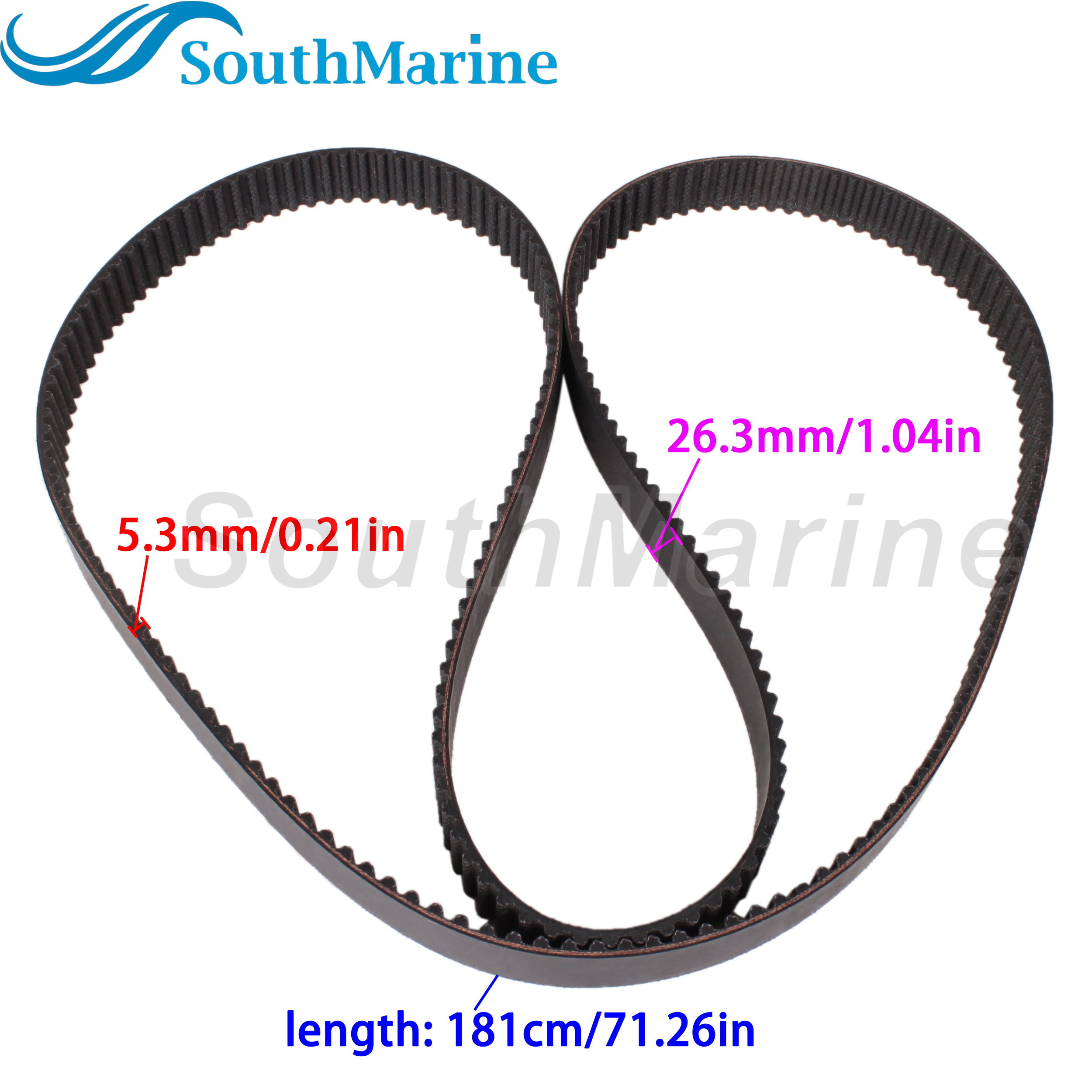 Boat Engine 6P2-46241-00 01 02 18-15132 Timing Belt for Yamaha 4-Stroke 200HP 225HP 250HP F200 LF200 F225 F250 LF250