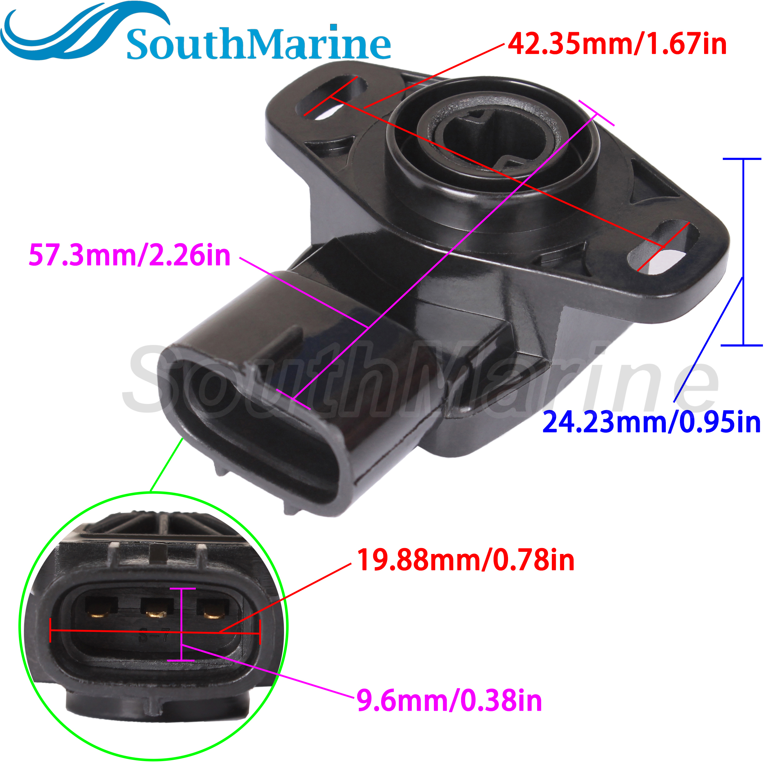 Boat Engine 68V-85885-00 10 11 Throttle Position Sensor TPS for Yamaha 115HP F115 LF115 / 880884T for Mercury Mariner