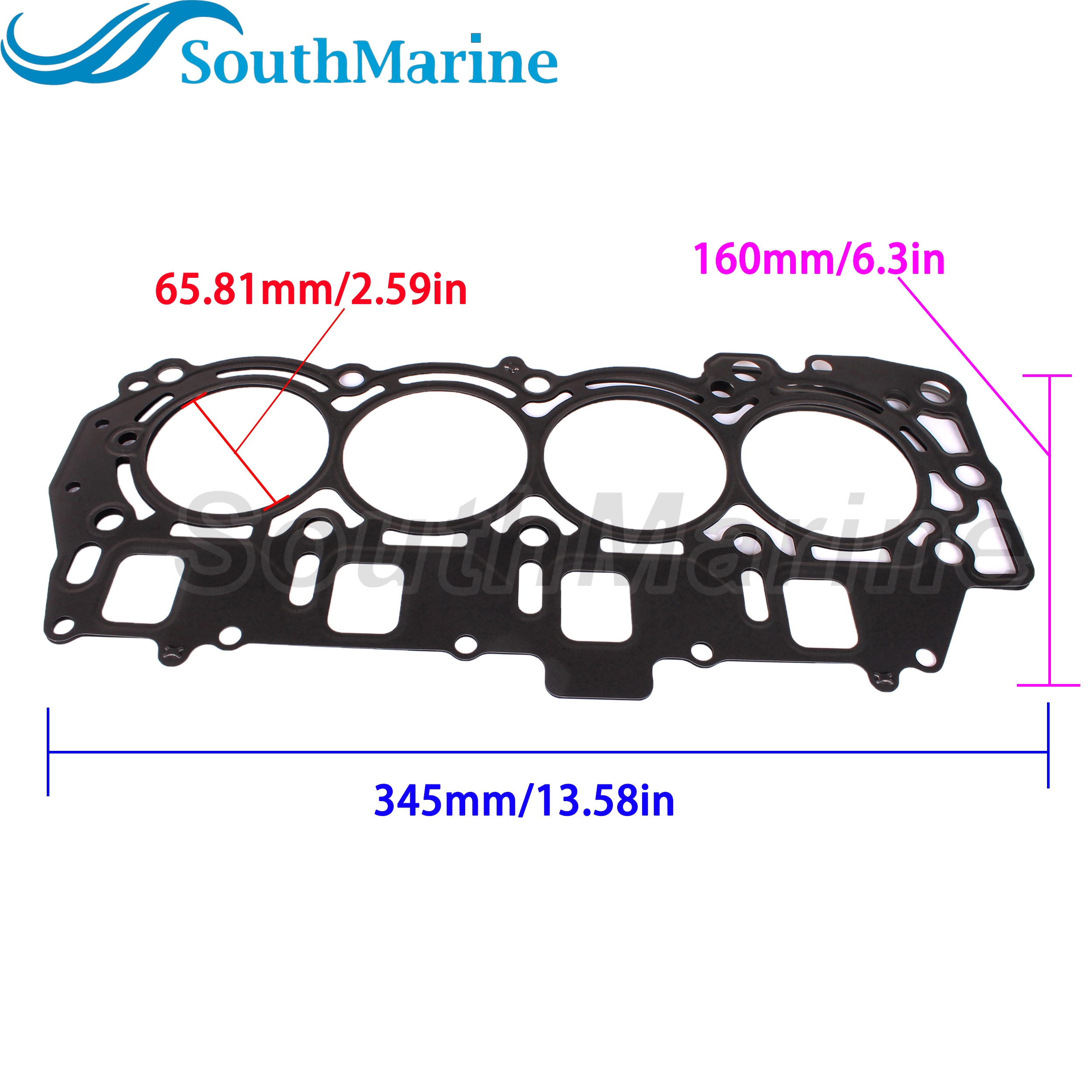 Boat Engine 6C5-11181-01 00 Cylinder Head Gasket for Yamaha Outboard Motor 4-Stroke 4-Cyl 50HP 60HP