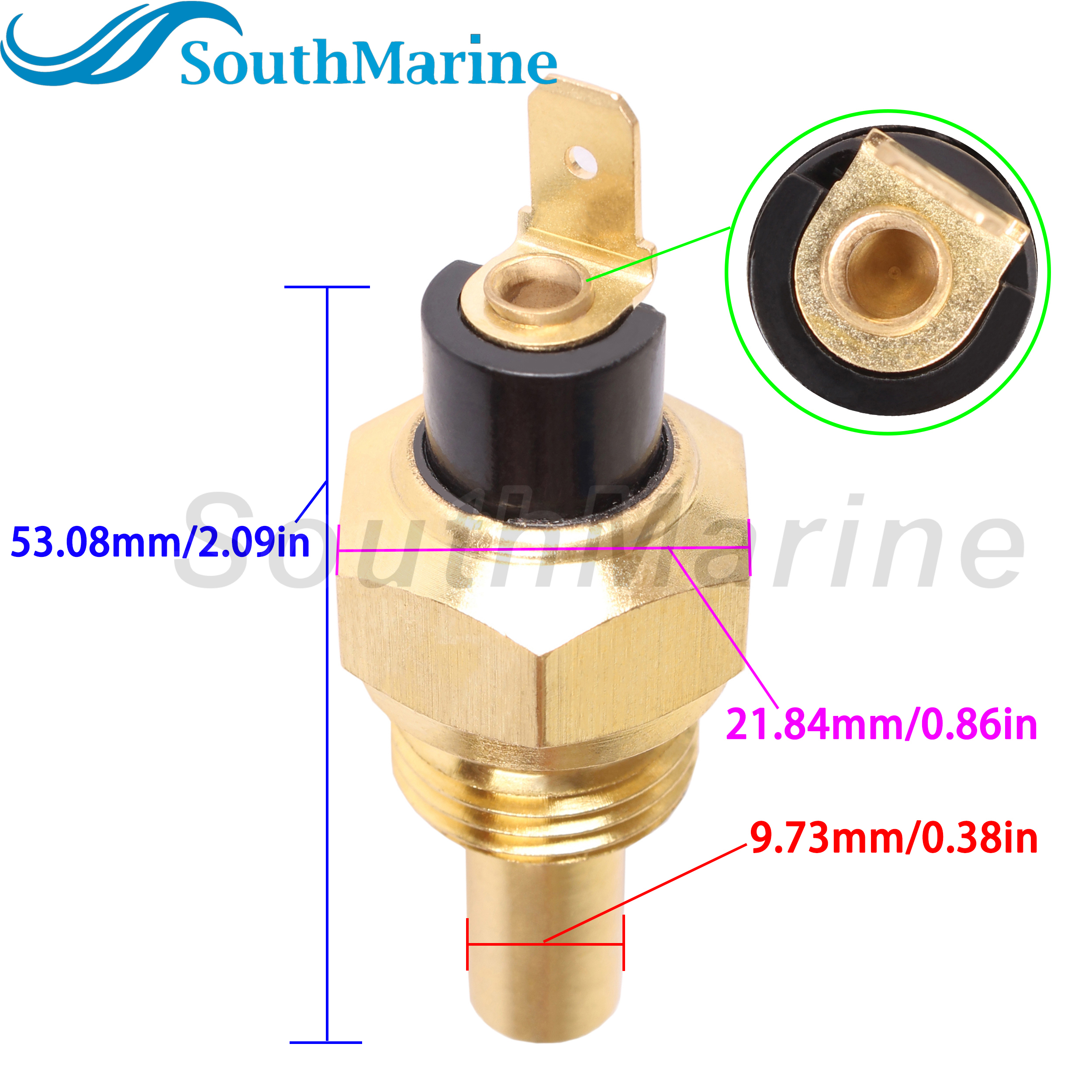 Boat Engine 873066 Water Temperature Sensor for Volvo Penta Thermo Monitor, 1-way., 12V 97 Degree Coolant