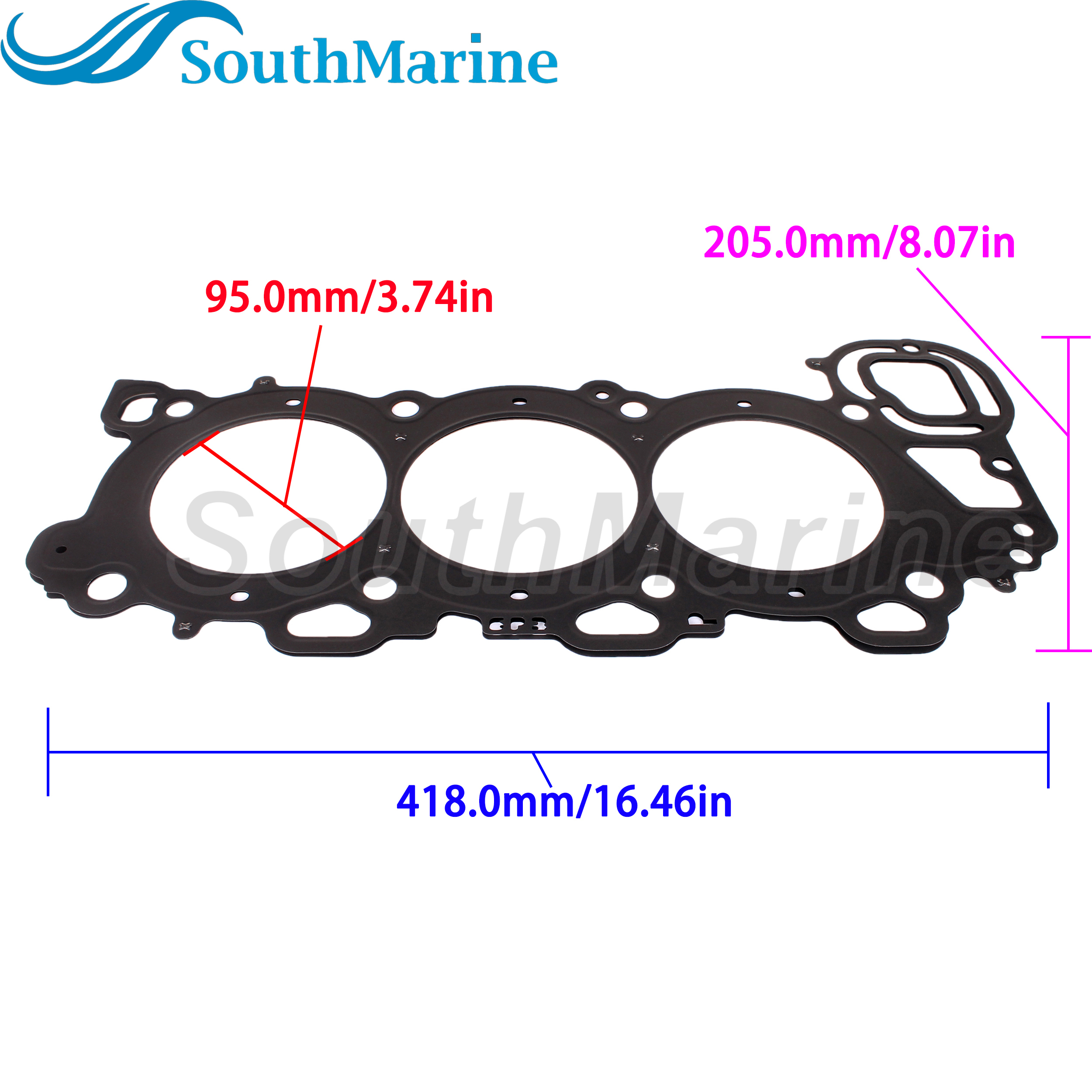 Boat Engine 69J-11182-00 01 02 03 6P2-11182-00 Cylinder Head Gasket for Yamaha 200HP 225HP 250HP V6 / 27-887848003 for Mercury