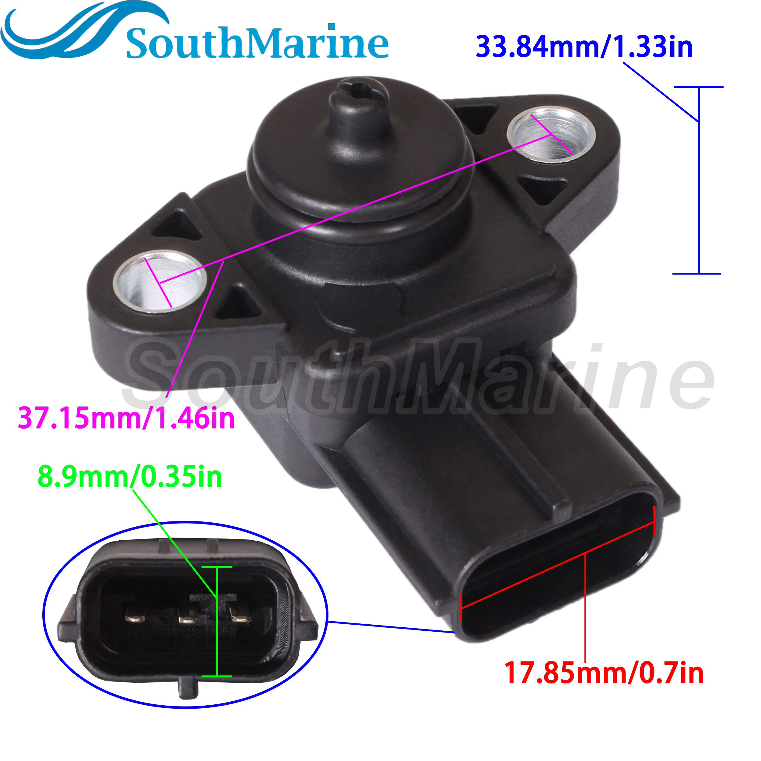 Boat Engine 68V-82380-00 Intake Air Pressure Sensor for Yamaha F115 LF115 LF200 F225 LF225 / 880885T for Mercury Mariner