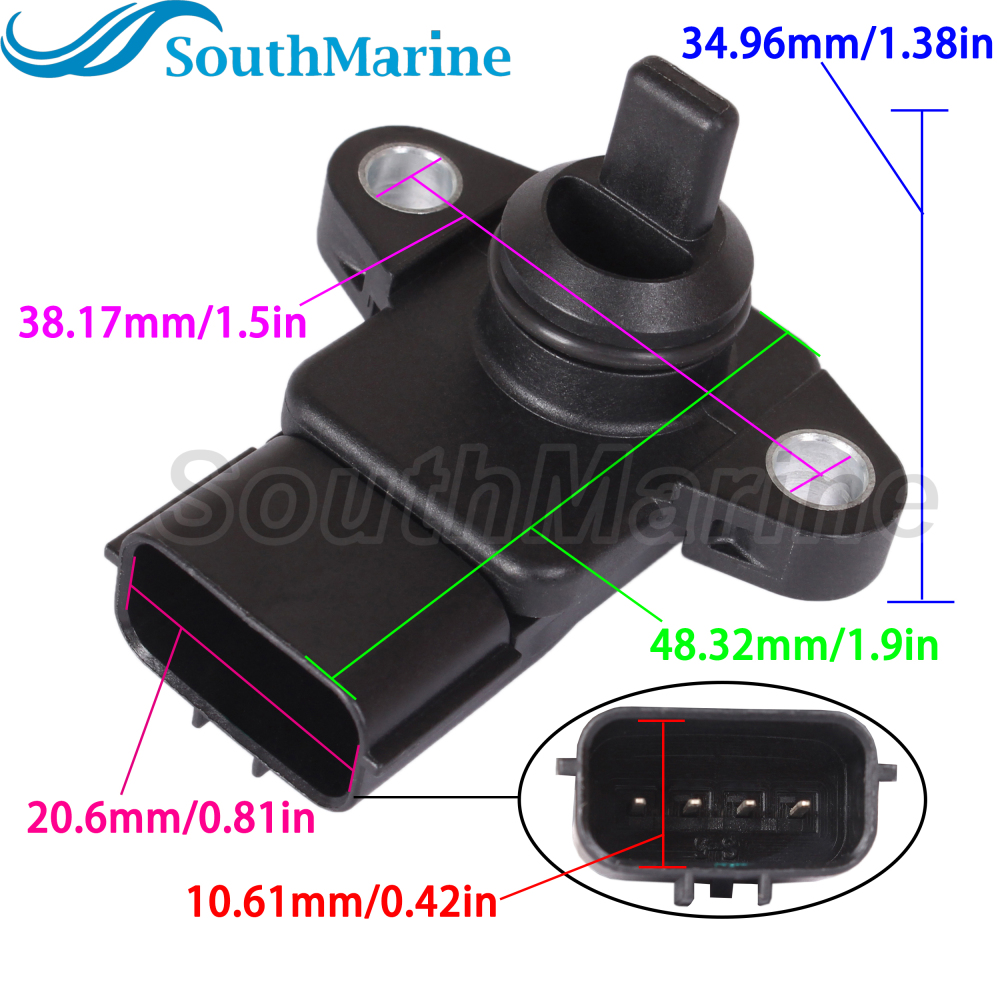 Boat Engine 68F-83688-00 10 MAP Pressure Sensor for Yamaha Jet Boat, PWC Waverunner VX , V1, Outboard 75 90 115 150 175 200 HP