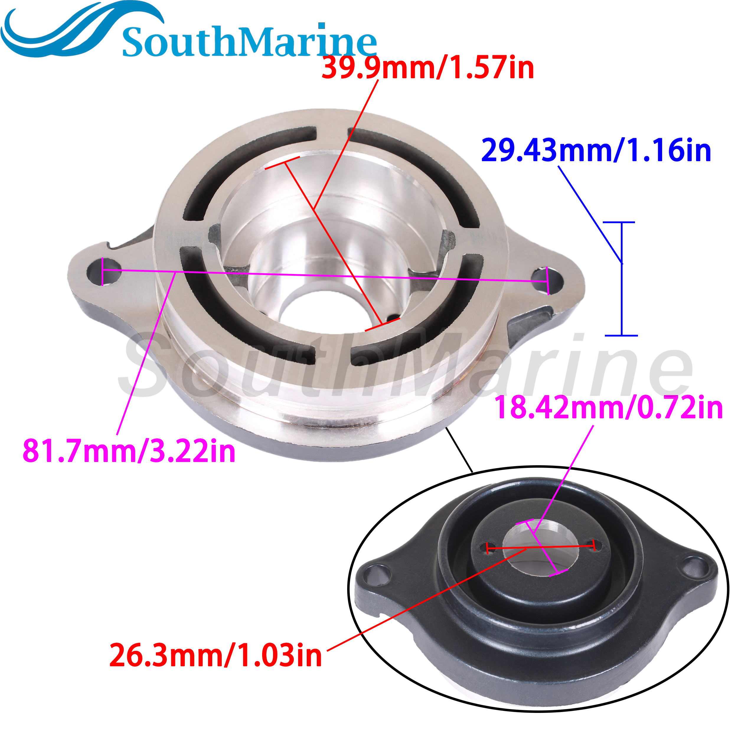 Boat Engine 682-45361-01 00 Gear Box Cap for Yamaha 2-Stroke 15HP 9.9HP Split Pin Propeller Type before 1990 15A 15B 15C