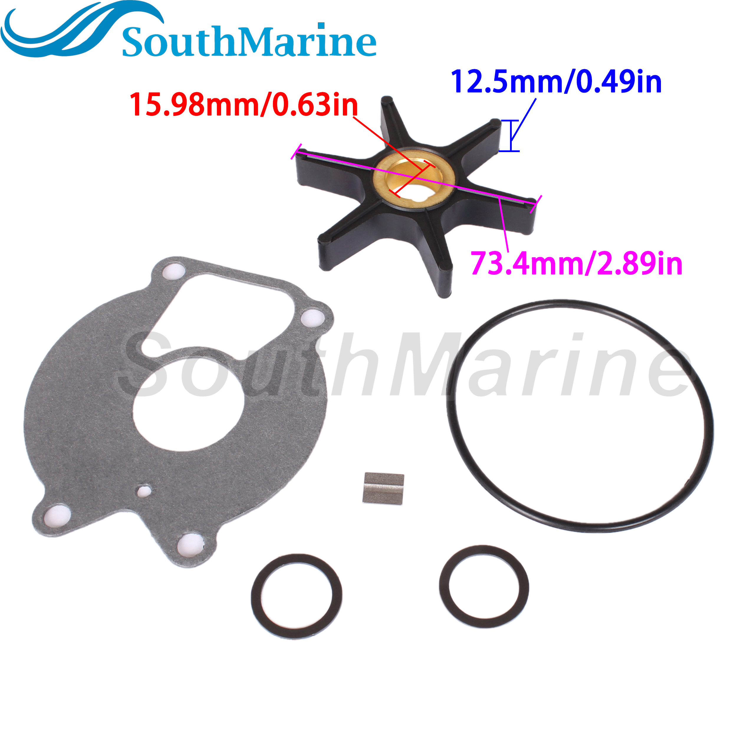 Boat Engine 8508910 47-850893 47-8M0027792 18-3057 Water Pump Impeller Repair Kit for Mercury Mariner 13.5HP 15HP 18HP 25HP