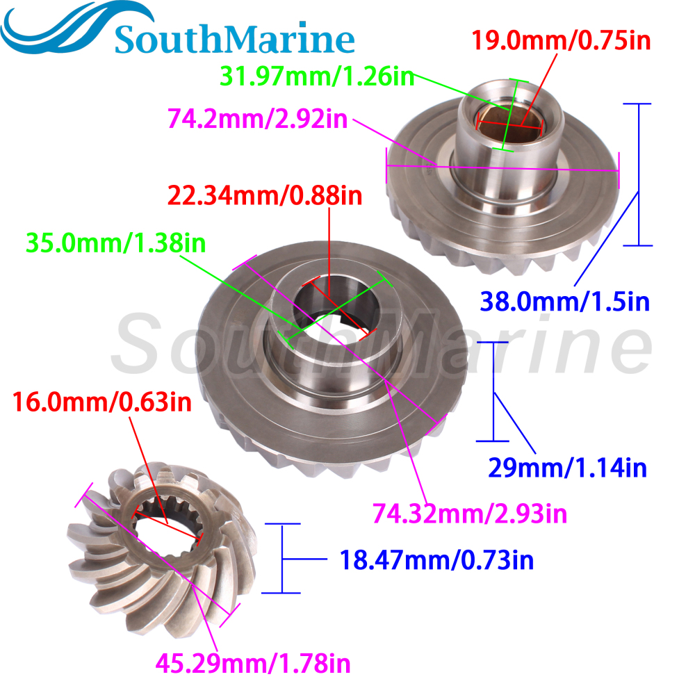 Boat Engine 69W-45551-00 Pinion & 69W-45560-00 Forward & 62Y-45571-00 Reverse Gear Set for Yamaha Parsun 50HP 60HP F50 F60
