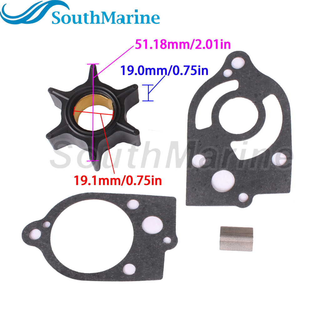 Boat Engine 47-89983T 47-20268 47-65959 47-89983B 18-3007 Water Pump Impeller Repair Kit with Key Gasket for Mercury 30HP-70HP