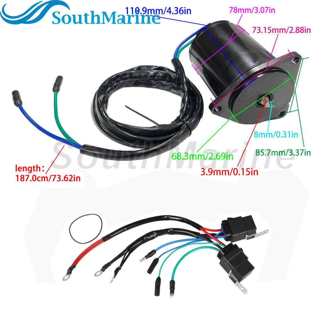 Outboard Motor 6E5-43880-01 02 00 6H1-43880-00 688-43880-11 10 TRM0053 Tilt Trim Motor for Yamaha 115HP 150HP 175HP 200HP 225HP