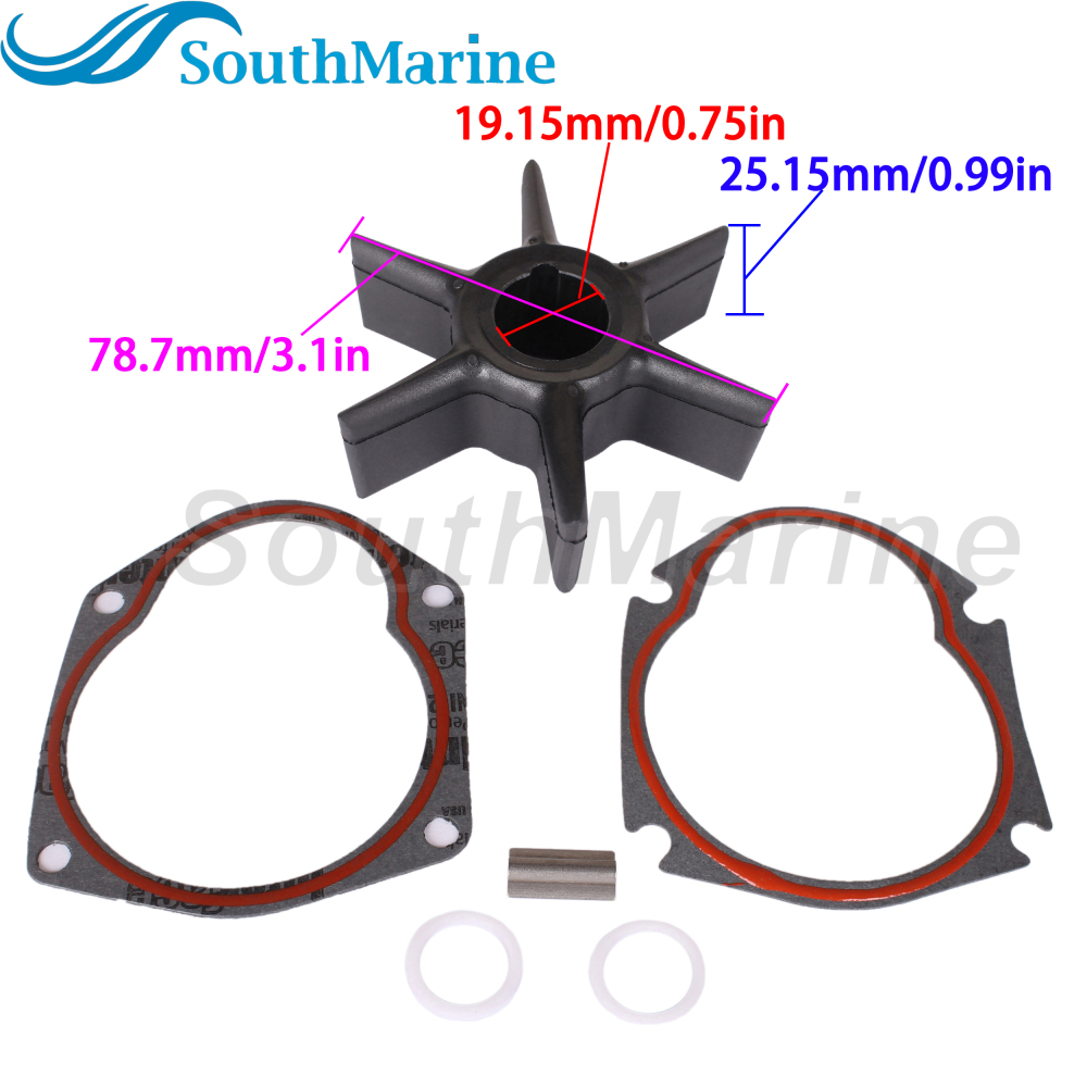 Outboard Engine 47-19453T 47-19453 18-8900 Water Pump Impeller Repair Kit with Key Gasket for Mercury Krysler Force 30HP-75HP