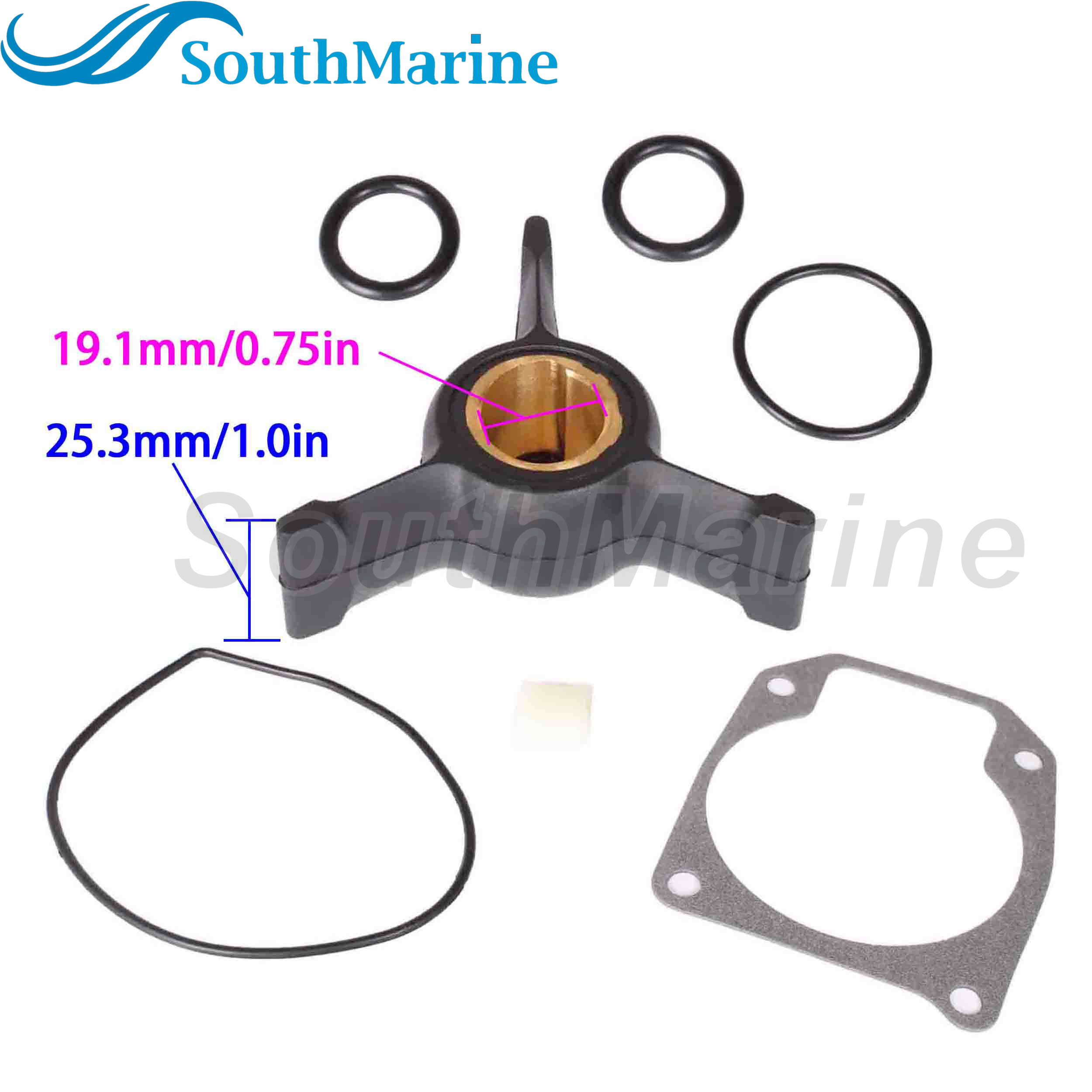 Boat Engine 432941 437059 765350 766433 777825 18-3053 Water Pump Impeller Repair Kit for Johnson Evinrude BRP OMC 25HP-50HP