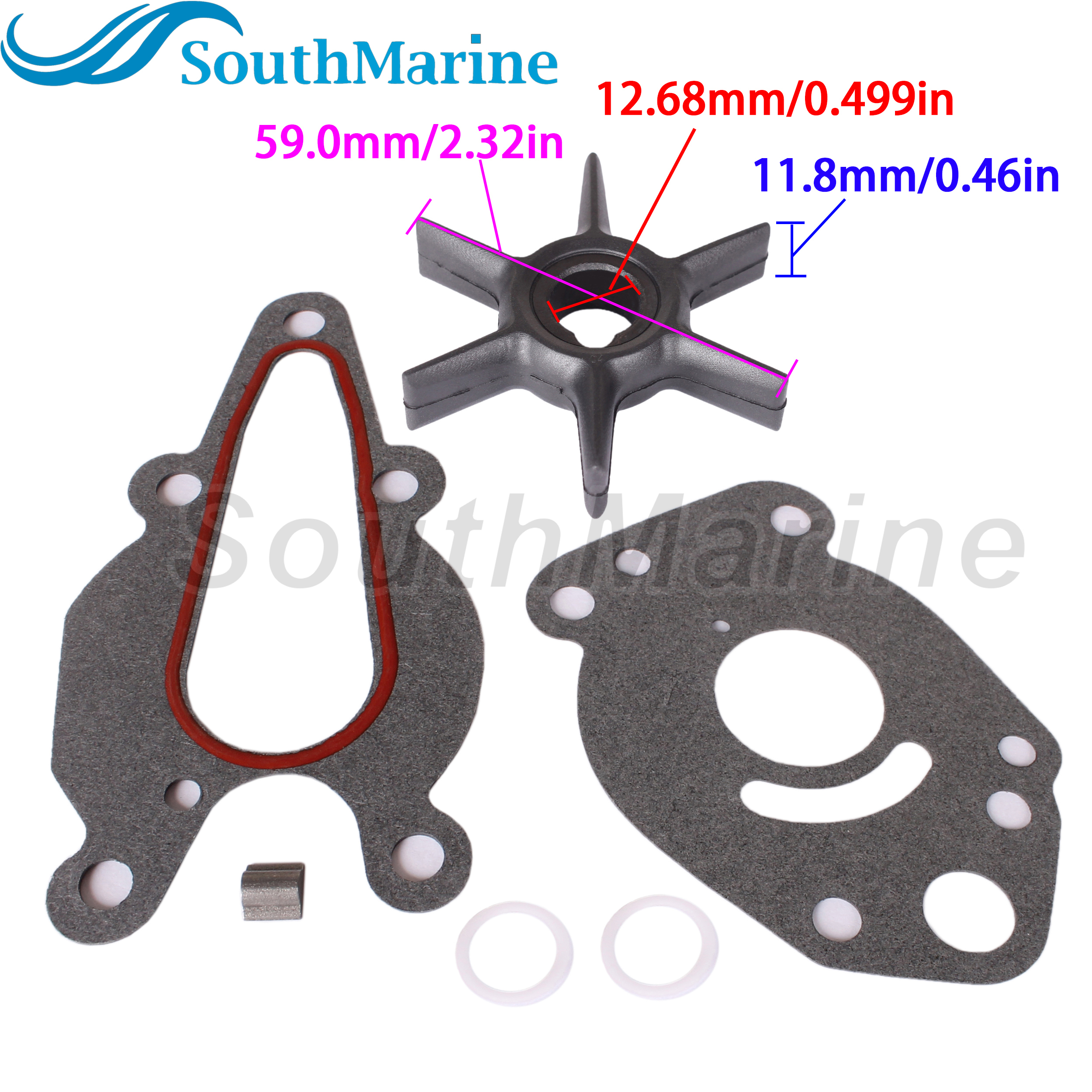 Boat Engine 47-42038-2 47-420381 47-42038Q02 18-3062 Water Pump Impeller Repair Kit for Mercury Mariner 6HP 8HP 9.9HP 15HP