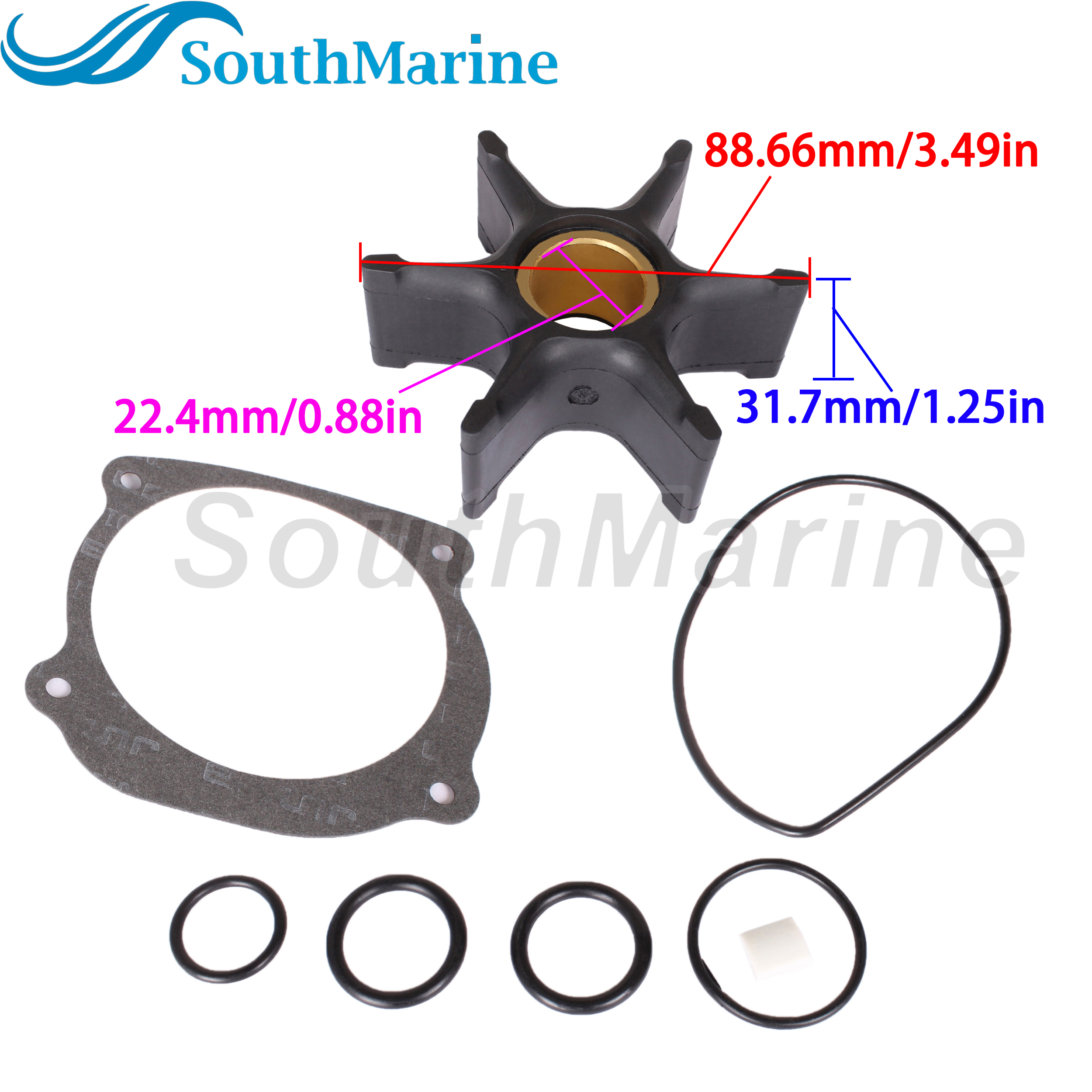 Boat Engine 395864 5001593 389289 391538 18-3059 Water Pump Impeller Repair Kit for Johnson Evinrude BRP OMC 85HP-300HP V4 V6