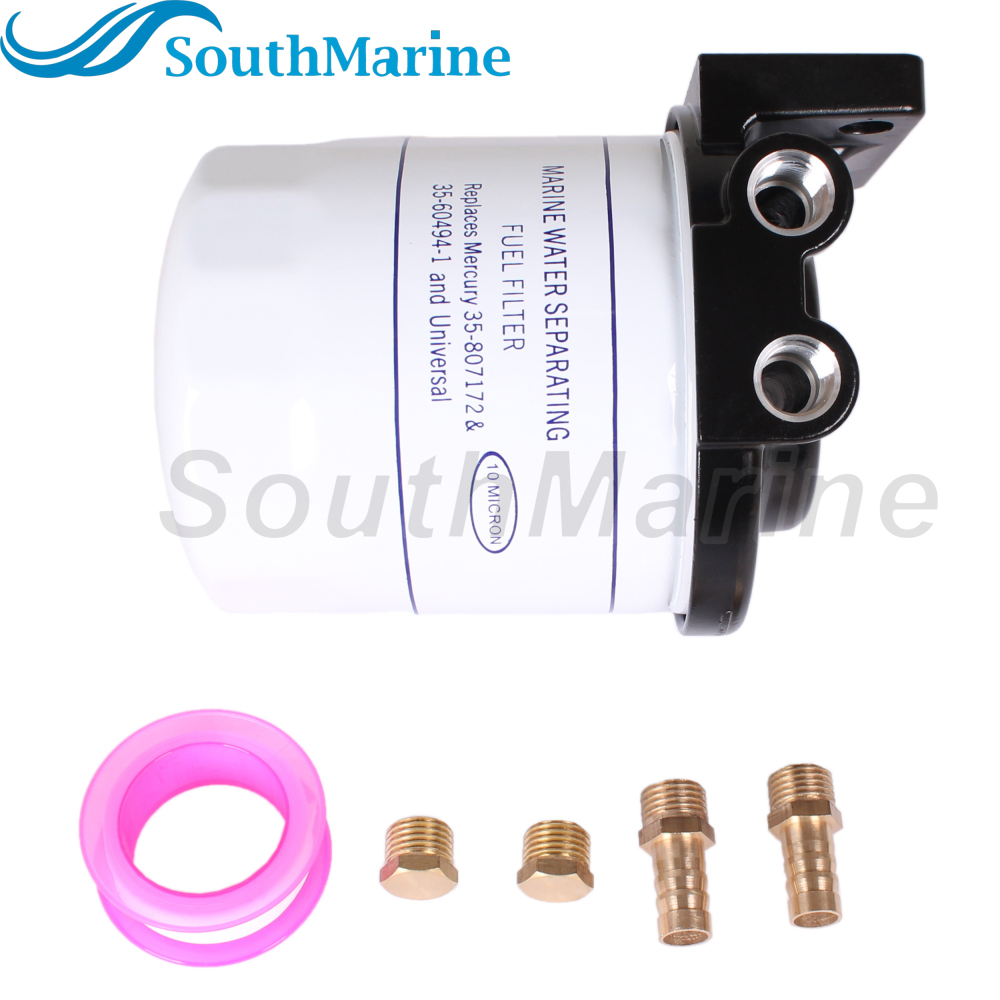 Boat Engine 35-807172 802893Q01 802893T Fuel Water Separator Fuel Filter with Bracket Base for Mercury MerCruiser 35-60494-1 809097