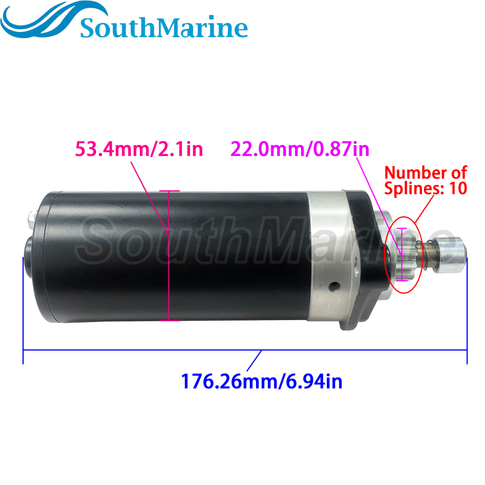 Boat Motor 50-803835T02 Starter Motor for Mercury Marine 8HP 9.9HP Outboard Engine