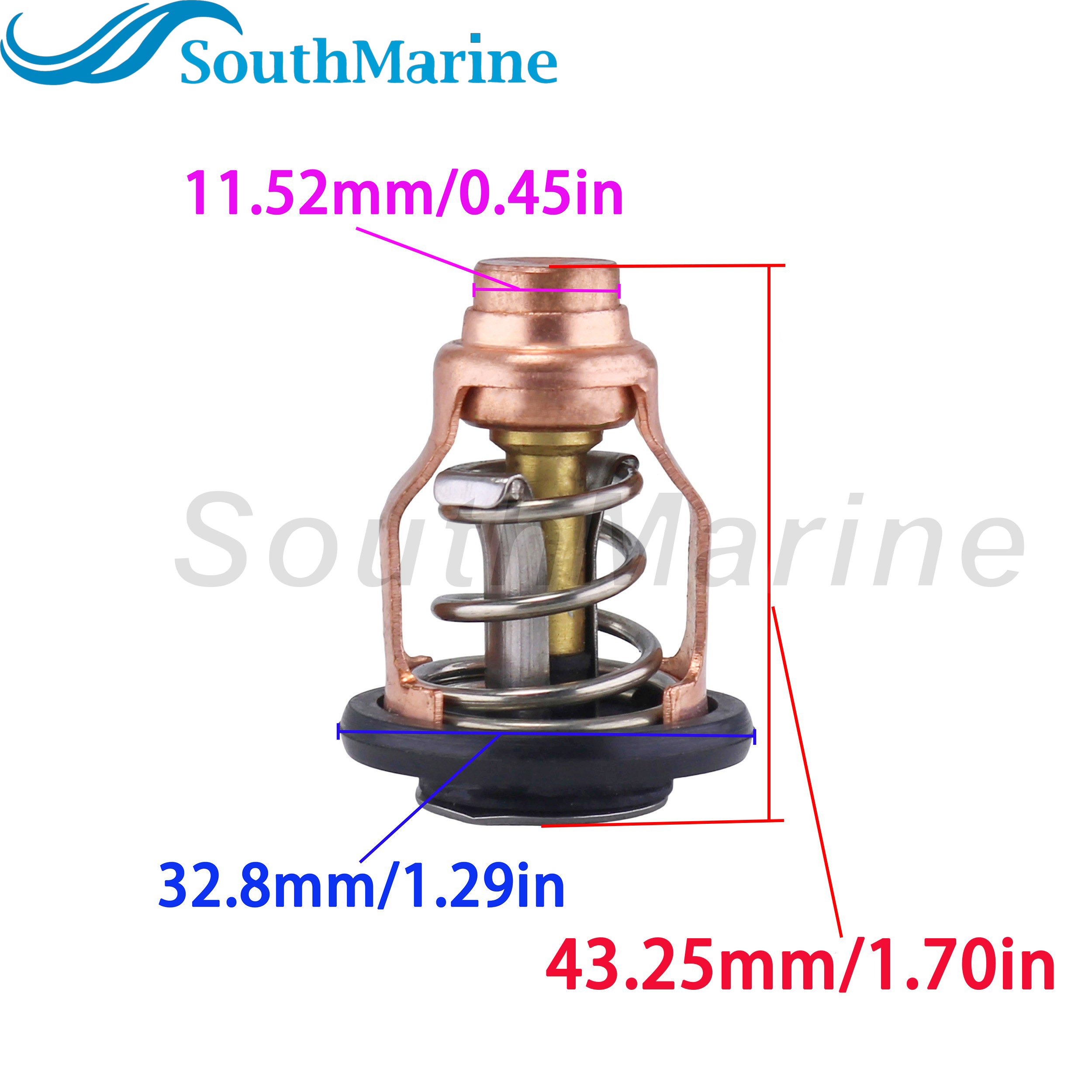 Boat Engine 68V 60V-12411-00 18-3525 Thermostat for Yamaha 100HP-300HP, 881429 8M6013864 8M6010295 for Mercury