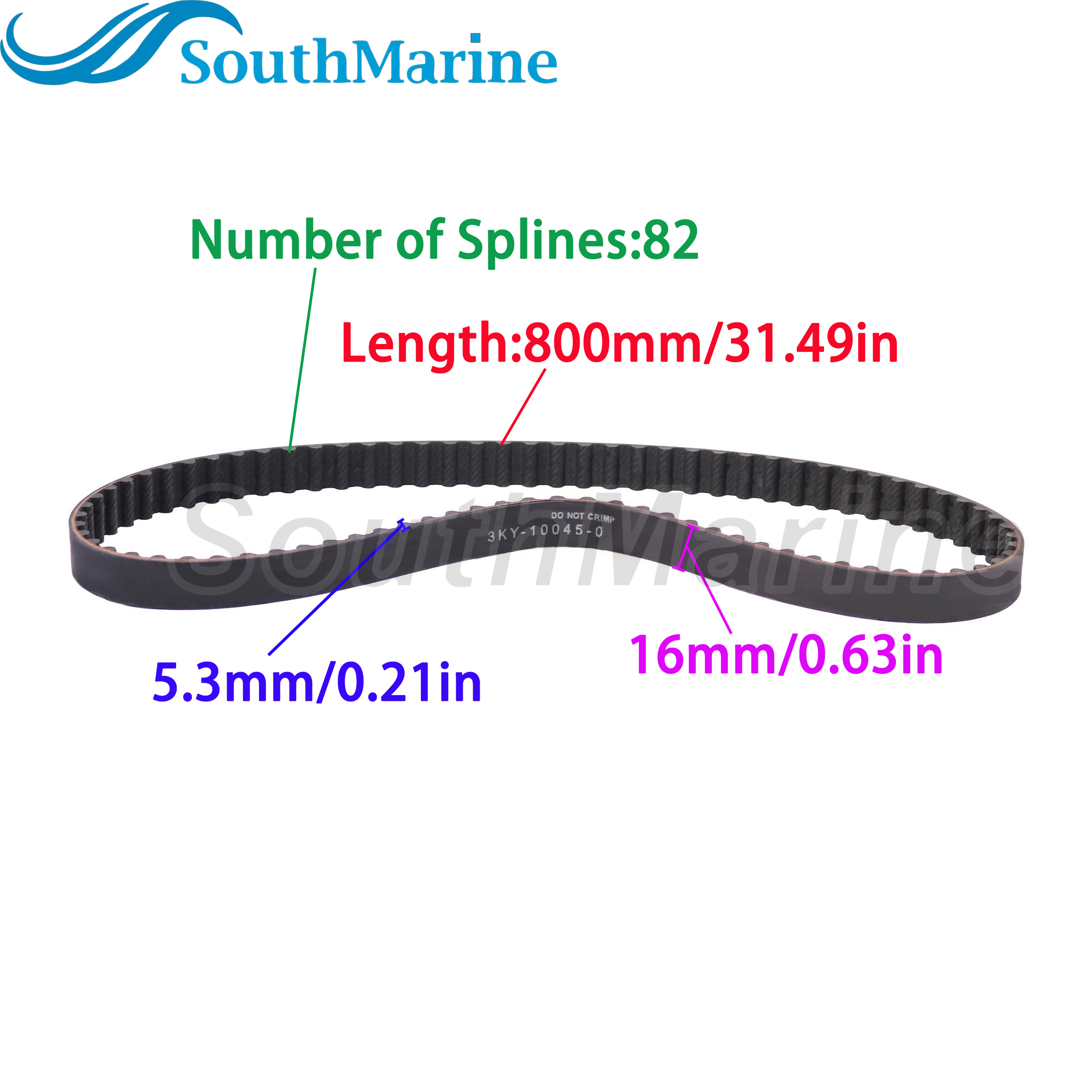 Boat Motor 3KY-10045-0 3KY100450 3KY100450M Timing Belt for Tohatsu for Nissan 40HP 50HP 60HP F40 F50 F60 2002 & Newer
