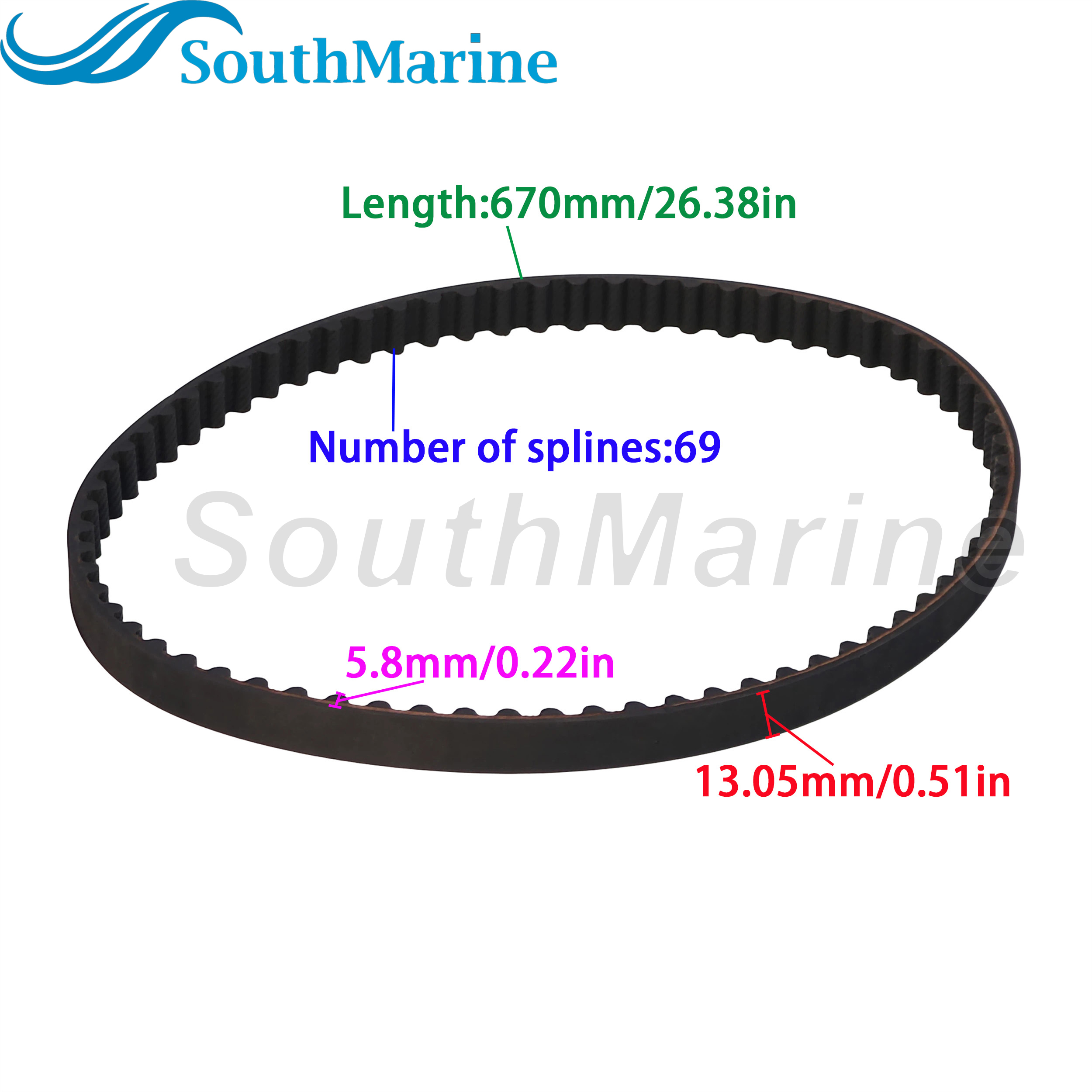 Outboard Engine 12761-94L10 Timing Belt for Suzuki Mariner 25HP 30HP DF25A DF30A