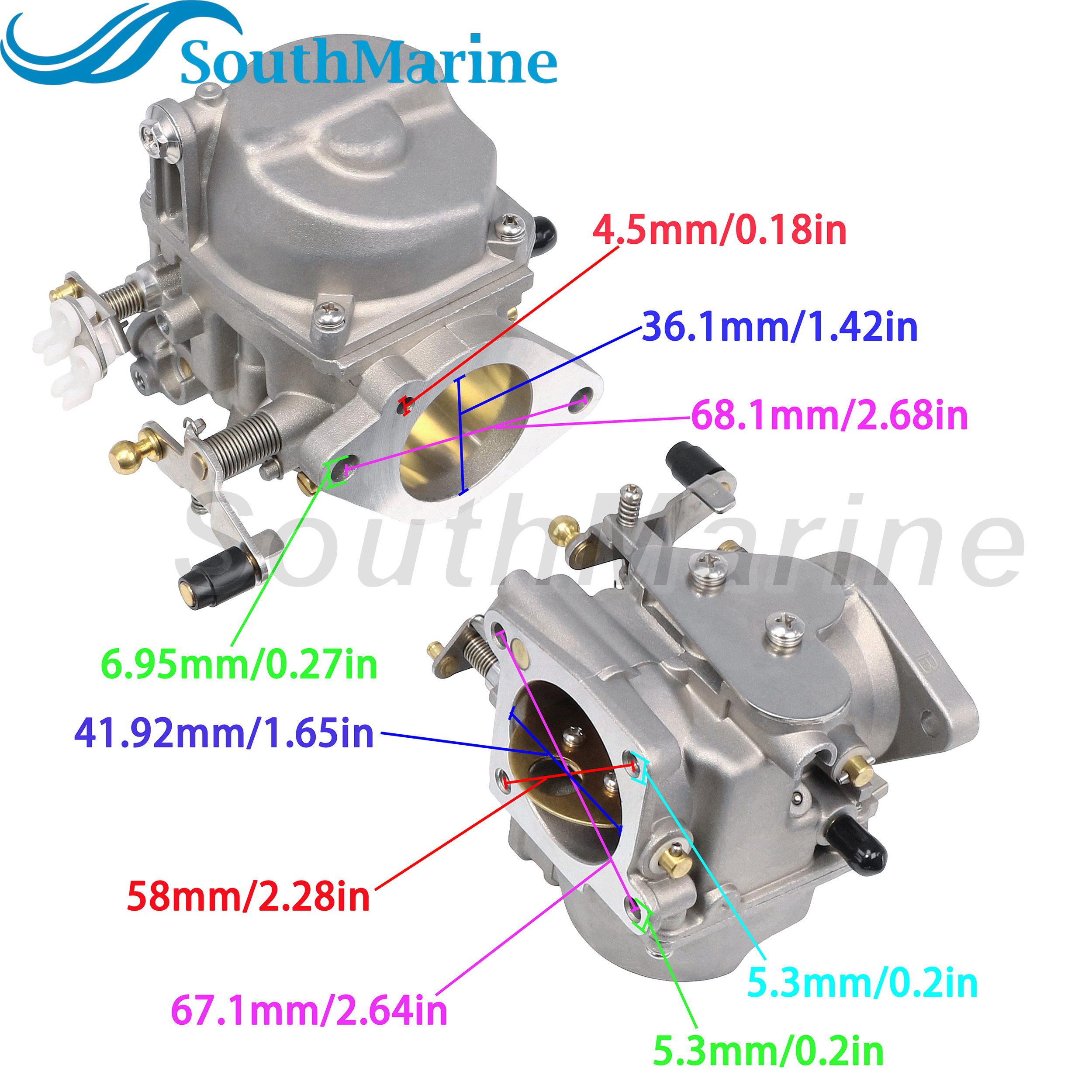 Boat Motor 688-14302-40 41 42 08 692-14302-25 26 27 28 Carburetor Assembly for Yamaha 85HP 90HP, CENTER Carburetor of Sets