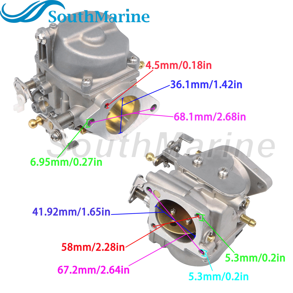 Boat Motor 6H1-14301-00 01 02 03 04 05 06 15 Carburetor Assembly for Yamaha 90HP Outboard Engine, UPPER Carburetor of Sets